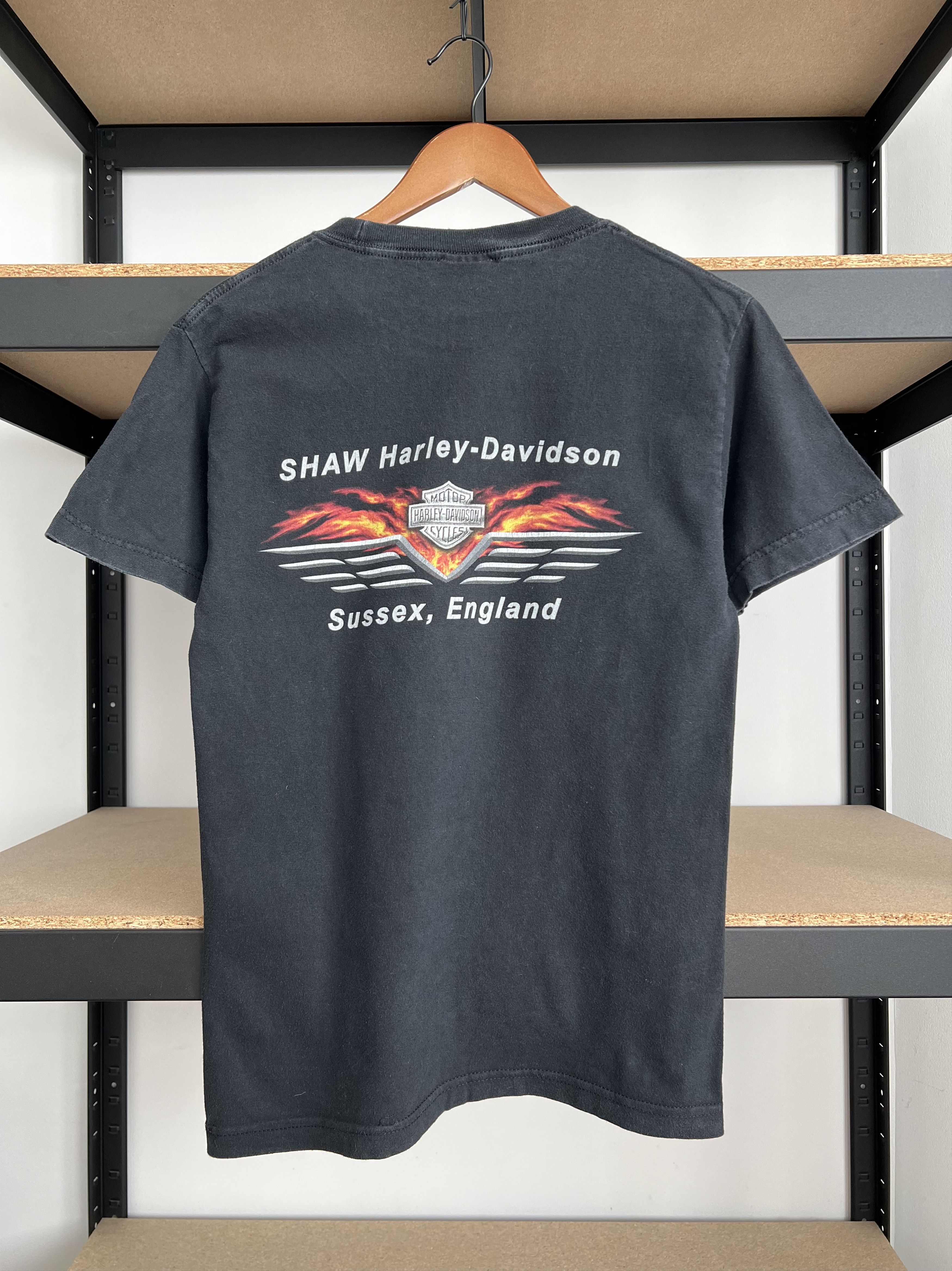 Harley Davidson Vintage 2006 Harley Davidson Motorcycle England Fire T-shirt Size US S / EU 44-46 / 1 - 4 Thumbnail