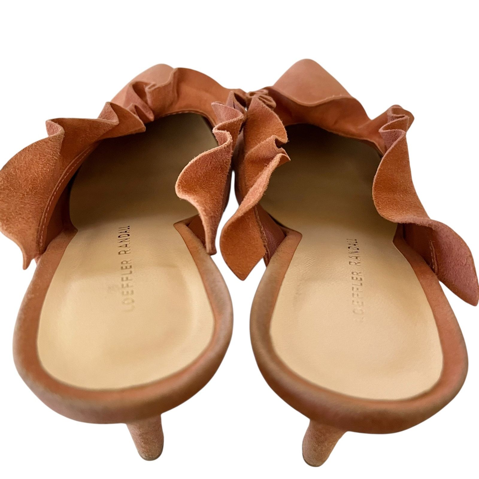 Loeffler Randall Loeffler Randall Langley Dusty Rose Suede Ruffle Mule Heels Size US 7 / IT 37 - 8 Thumbnail