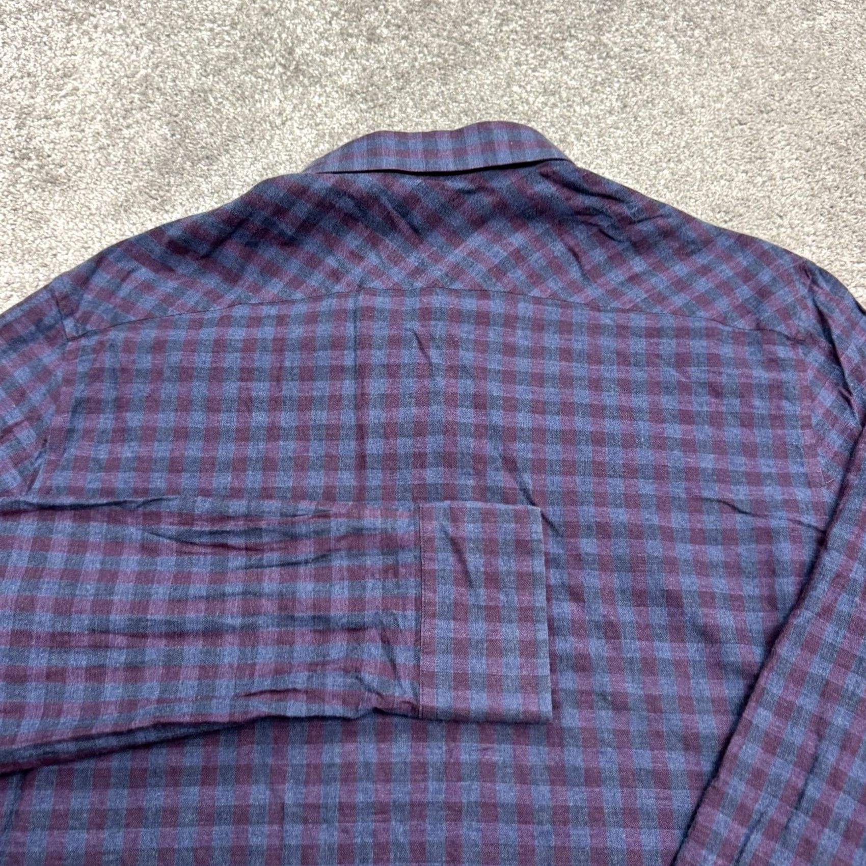 Vintage ZACHARY PRELL Button-Down Shirt Mens L Blue Purple Cotton Long Sleeve Casual Plaid Adult Regular Mens Size US L / EU 52-54 / 3 - 4 Thumbnail
