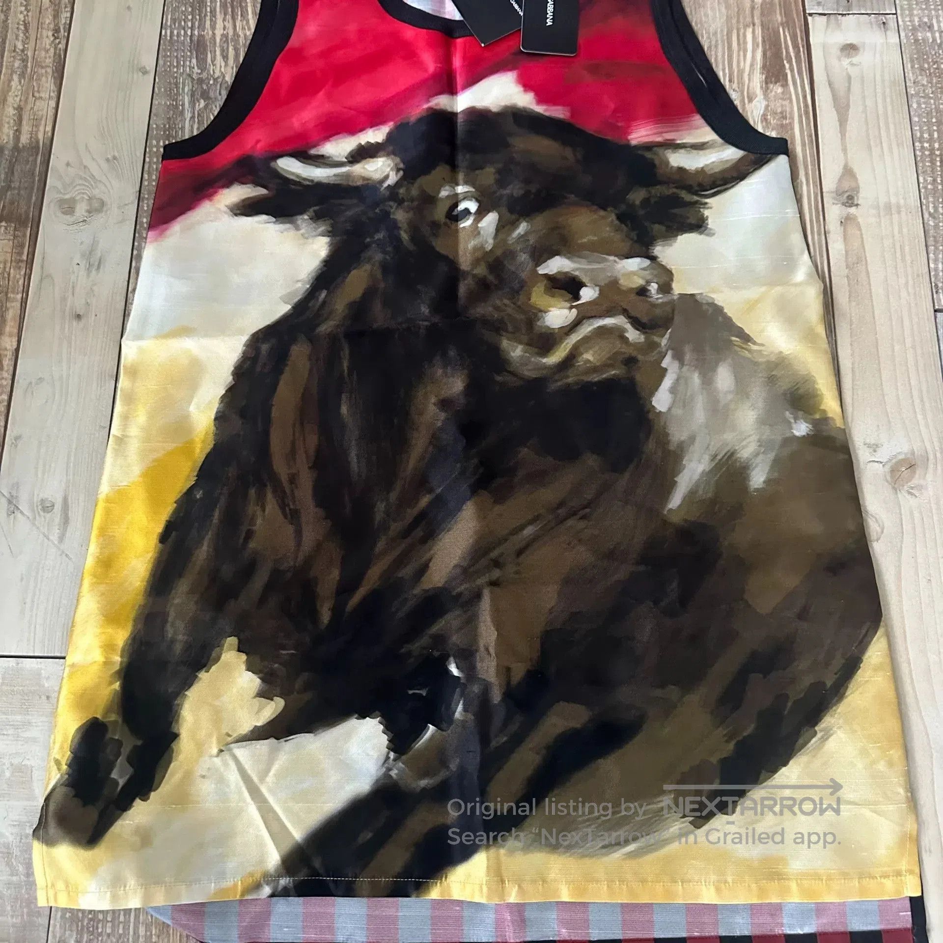 Dolce & Gabbana D&G Bull Oil Painting Print Tank Top. Size US S / EU 44-46 / 1 - 5 Thumbnail