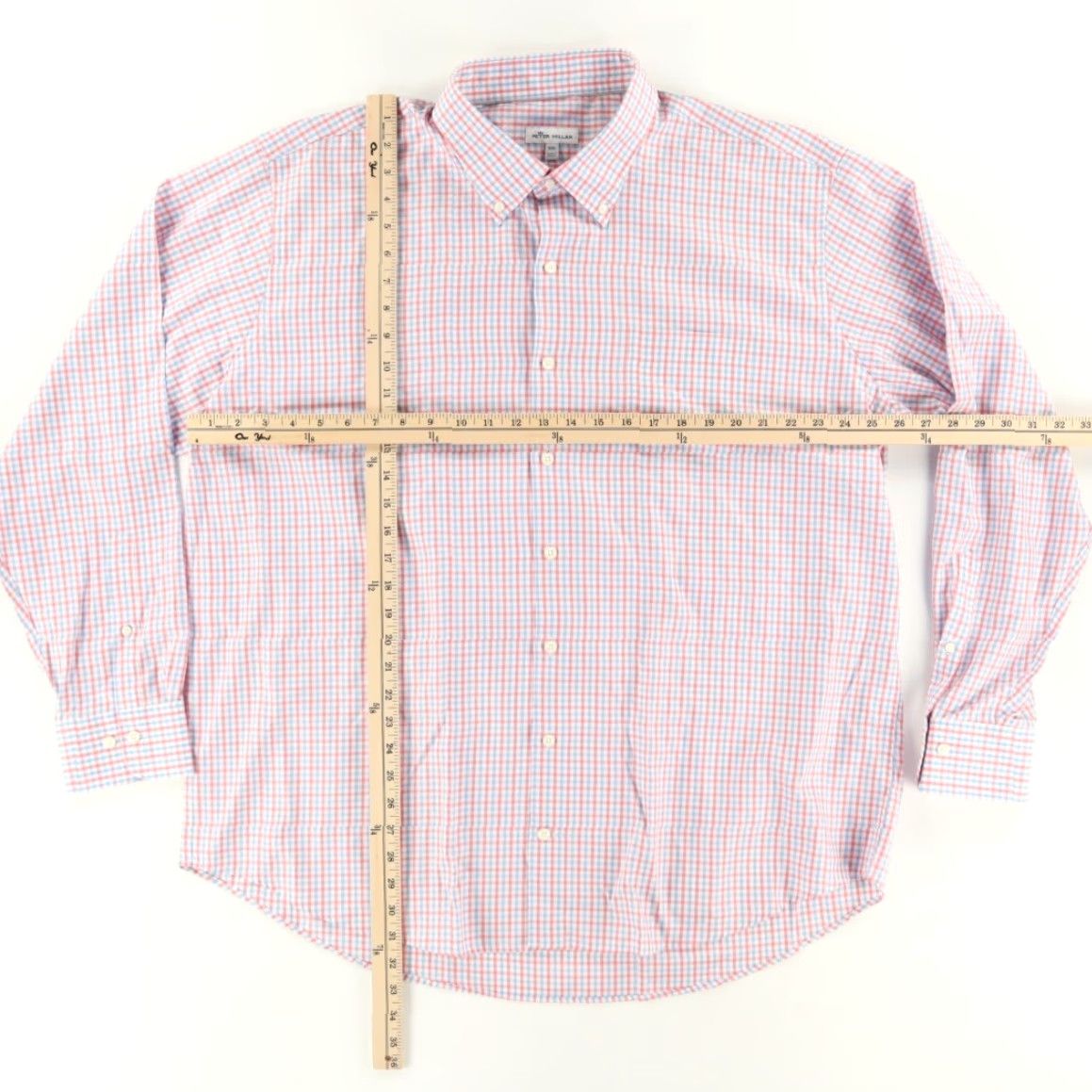 Peter Millar Peter Millar Crown Trey Sport Cotton Blend Gingham Long Sleeve Button Down Shirt Men's 2XL Size US XXL / EU 58 / 5 - 3 Thumbnail