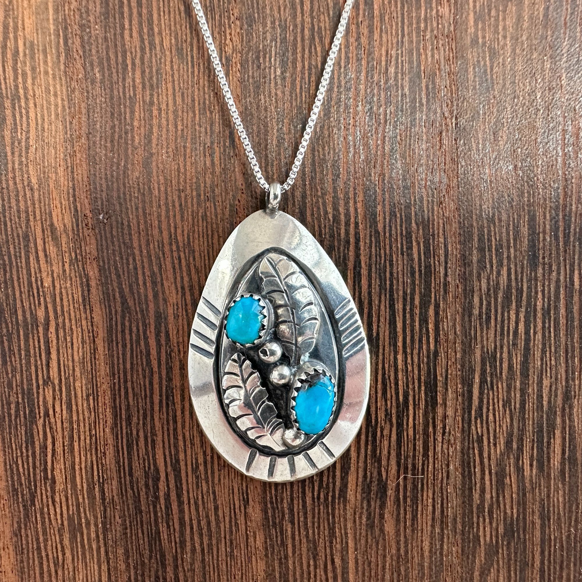 Other 1970s Native American Navajo Turquoise Pendant Necklace, Ste Size ONE SIZE - 1 Thumbnail