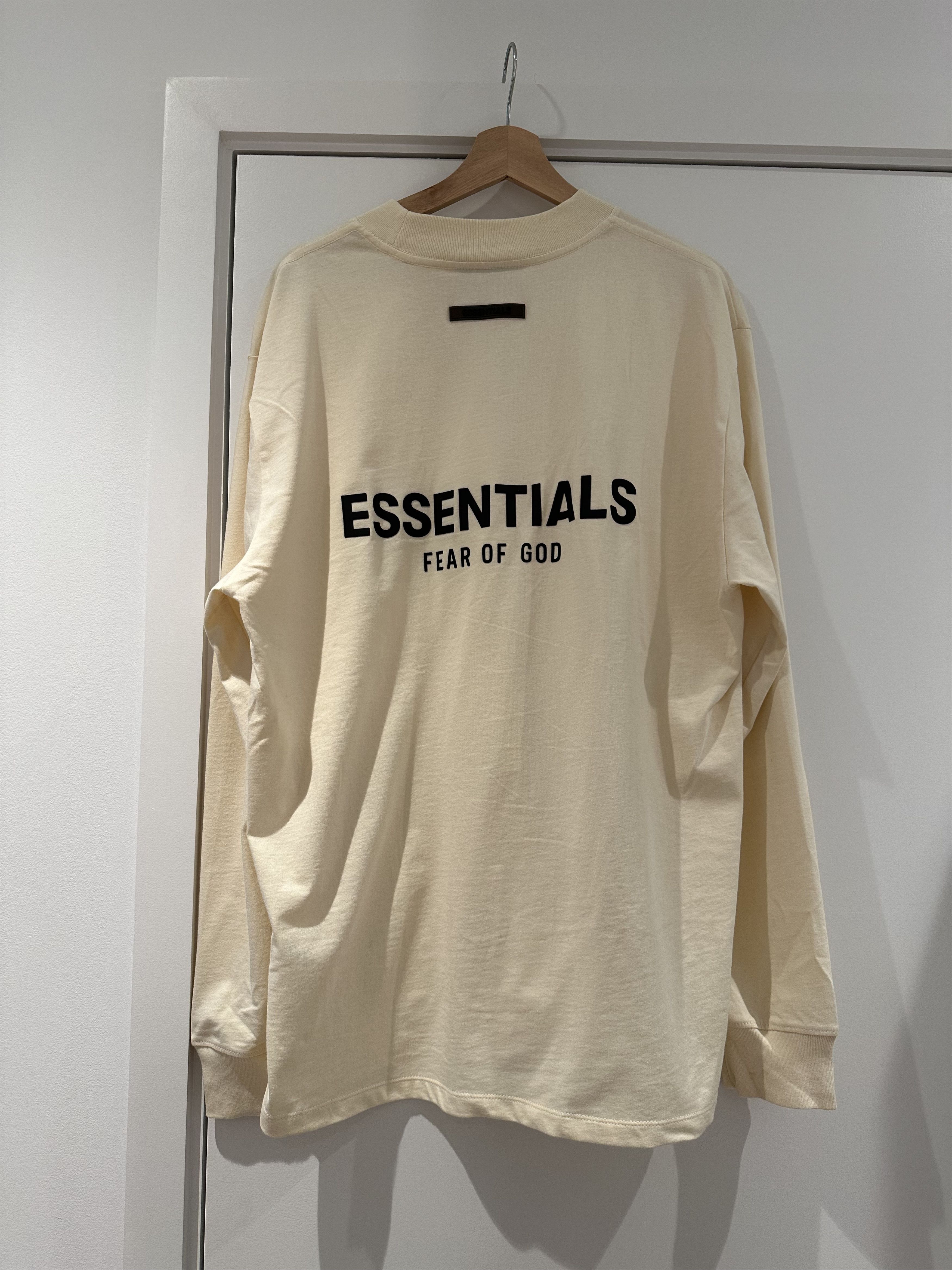 Fear of God Essentials Cream Long Sleeve T-Shirt | Grailed