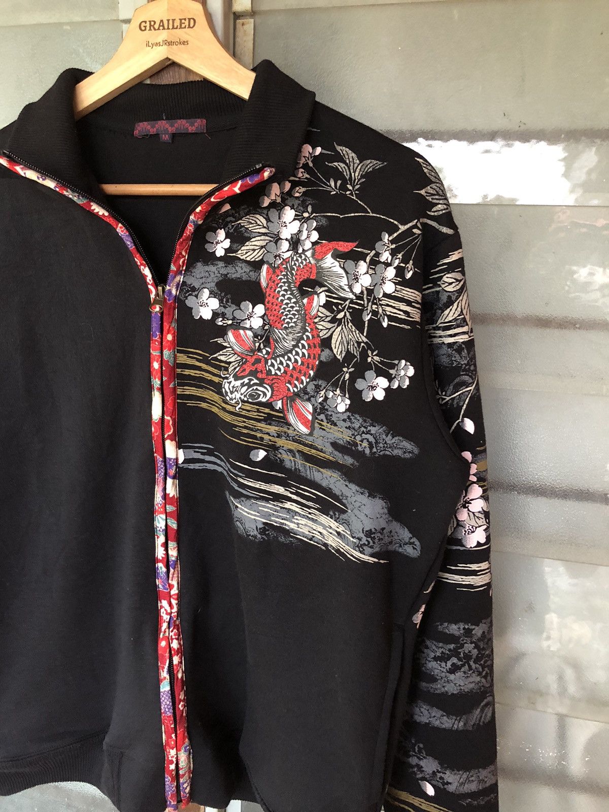 Karakuri Tamashii Vintage Sukajan Koi Fish Zipper Sweatshirt Size US M / EU 48-50 / 2 - 4 Thumbnail