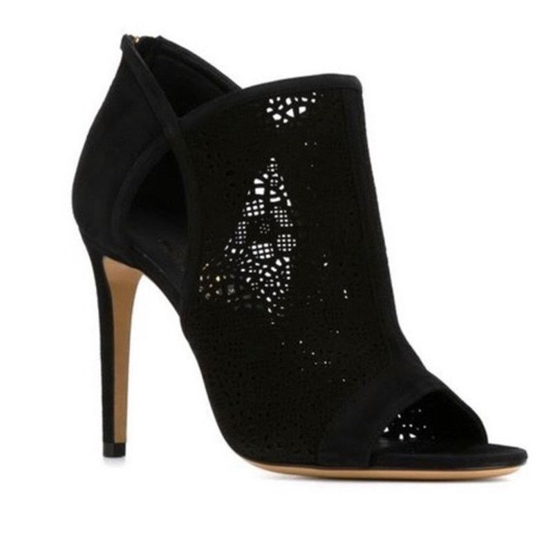 Salvatore Ferragamo Salvatore Ferragamo Gayle Black Suede Ankle Booties sz. 10B Size US 10 / IT 40 - 1 Thumbnail