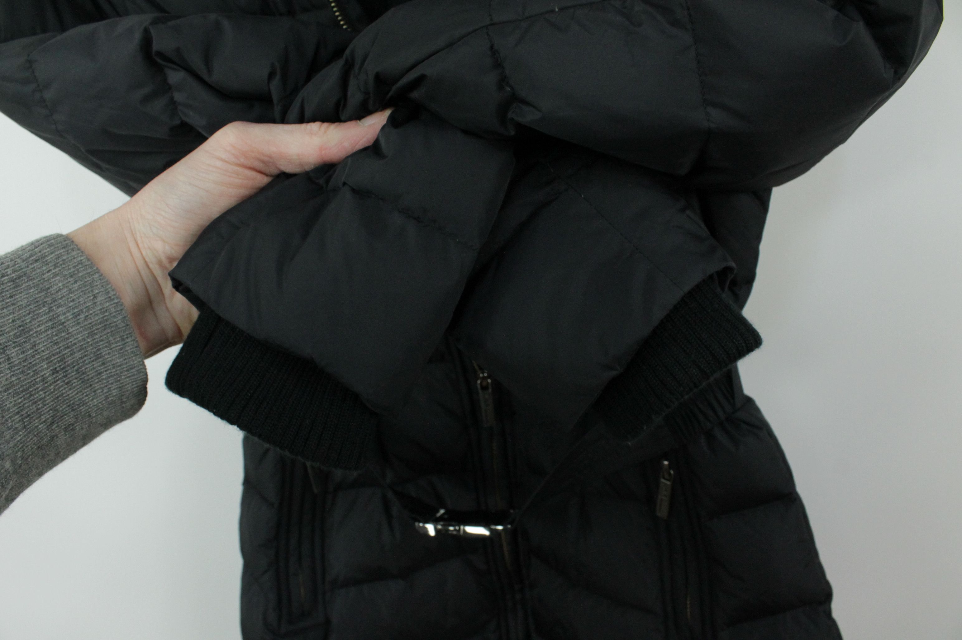 Add × Designer Add Down Black Coat Jacket With Belt Size XS / US 0-2 / IT 36-38 - 6 Thumbnail