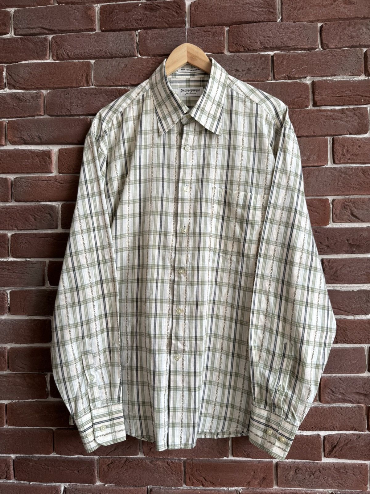 Vintage Vintage 90s Yves Saint Laurent Button Up Shirt Long Sleeve Size US XL / EU 56 / 4 - 3 Thumbnail