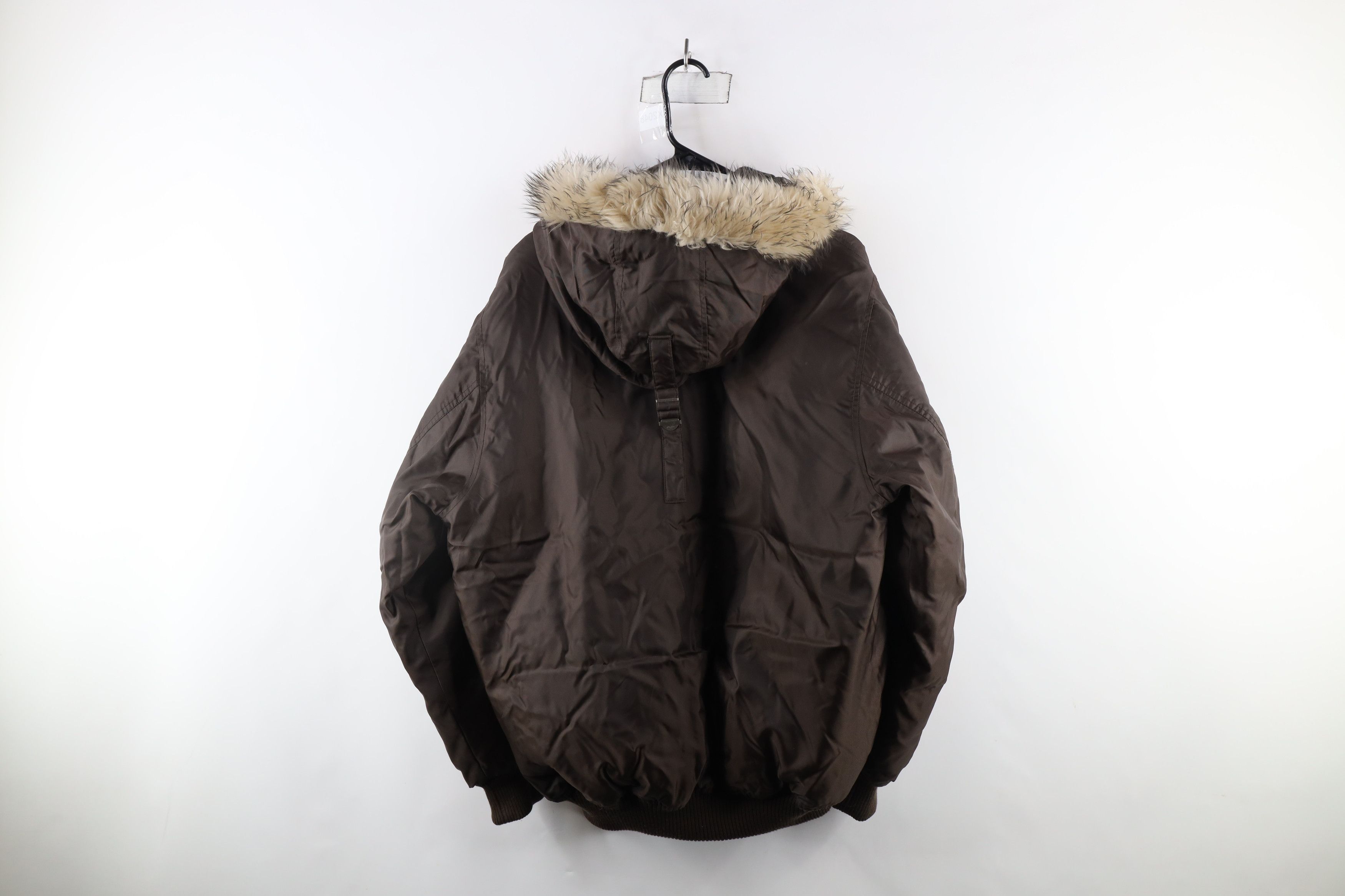 Sean John × Vintage Vintage 90s Sean John Trim Hooded Puffer Bomber Jacket Brown Size US S / EU 44-46 / 1 - 13 Thumbnail