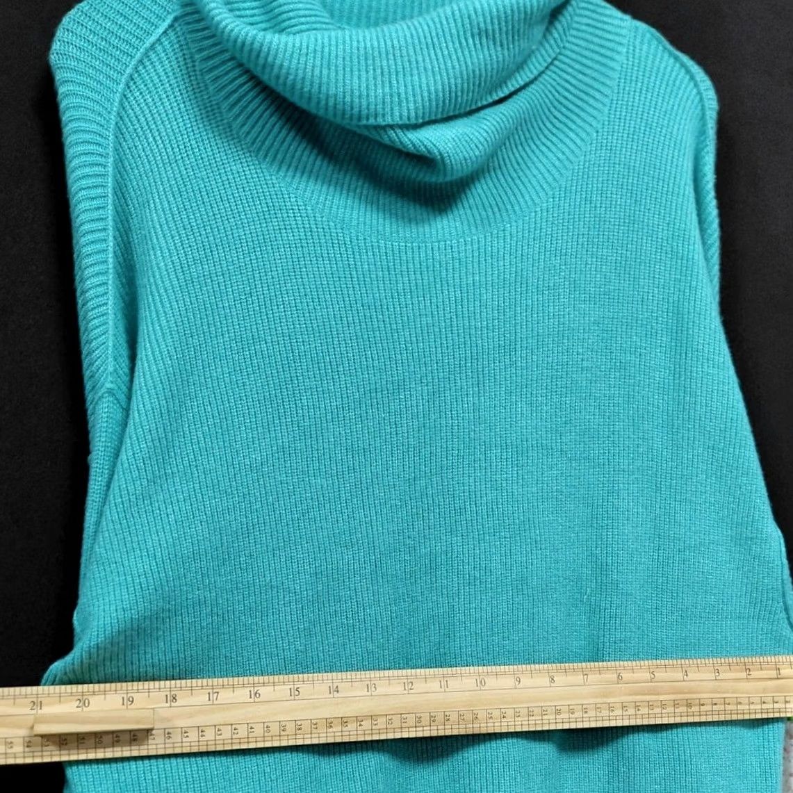 Free People Free People Knit Cowl Neck Sweater Solid Turquoise Long Sleeve Women Size S Size S / US 4 / IT 40 - 6 Thumbnail