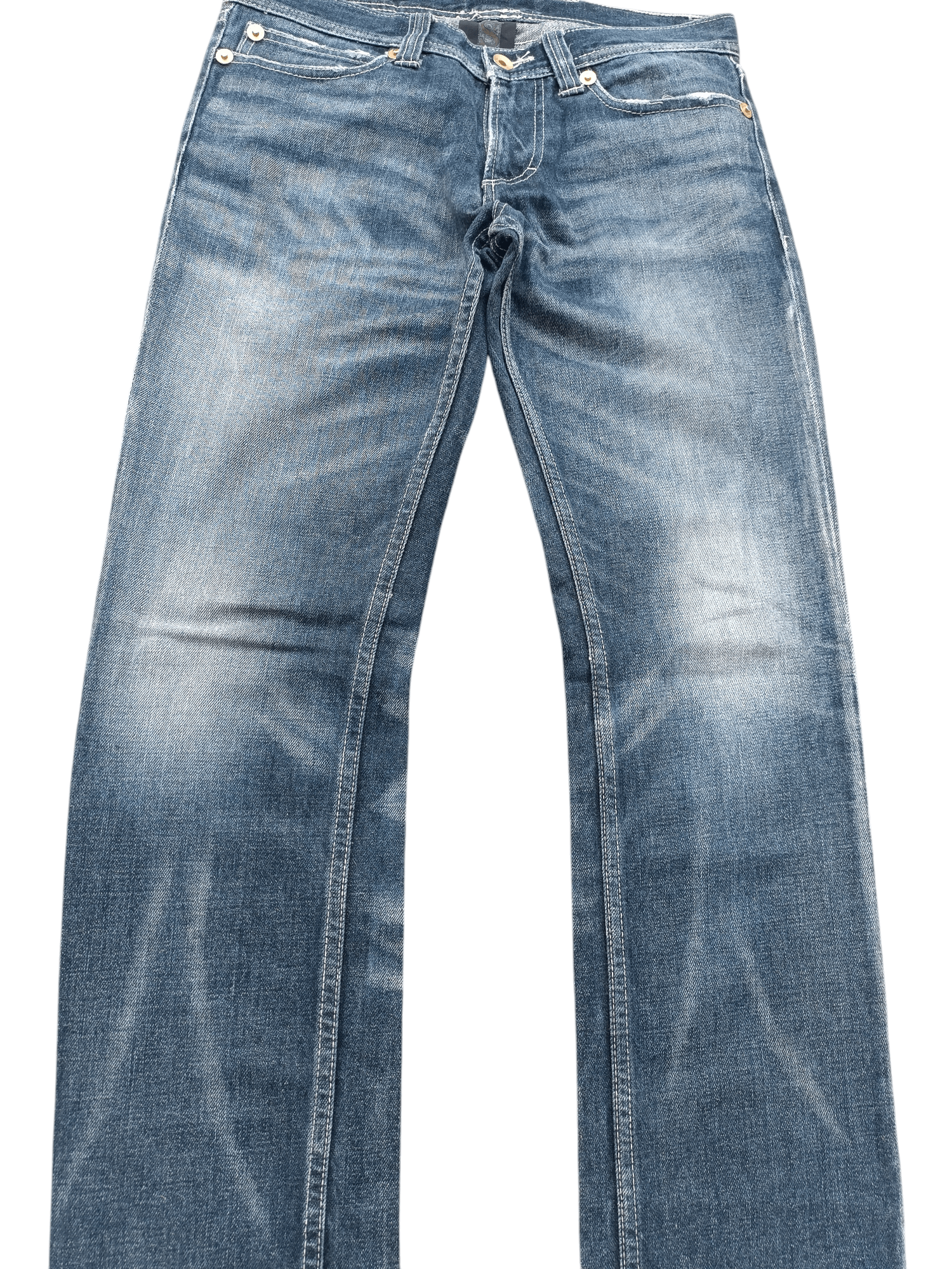 If Six Was Nine SEMANTIC DESIGN Japan Skinny Whiskers Faded Denim Size US 30 / EU 46 - 2 Thumbnail