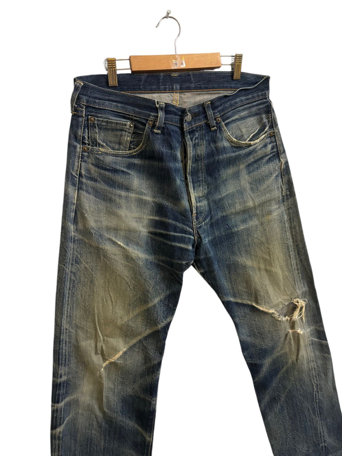 Levi's × Levi's Vintage Clothing LEVI’S BIG E J22 DISTRESSED DENIM Size US 32 / EU 48 - 6 Thumbnail
