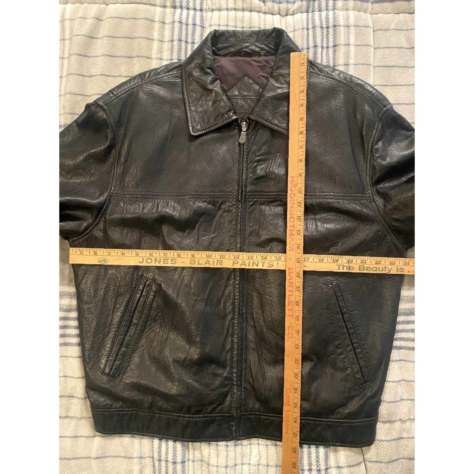 Roundtree & Yorke VINTAGE Roundtree & Yorke Lamb Skin Leather Bomber Jacket Black Men’s Size Large Size US L / EU 52-54 / 3 - 3 Thumbnail