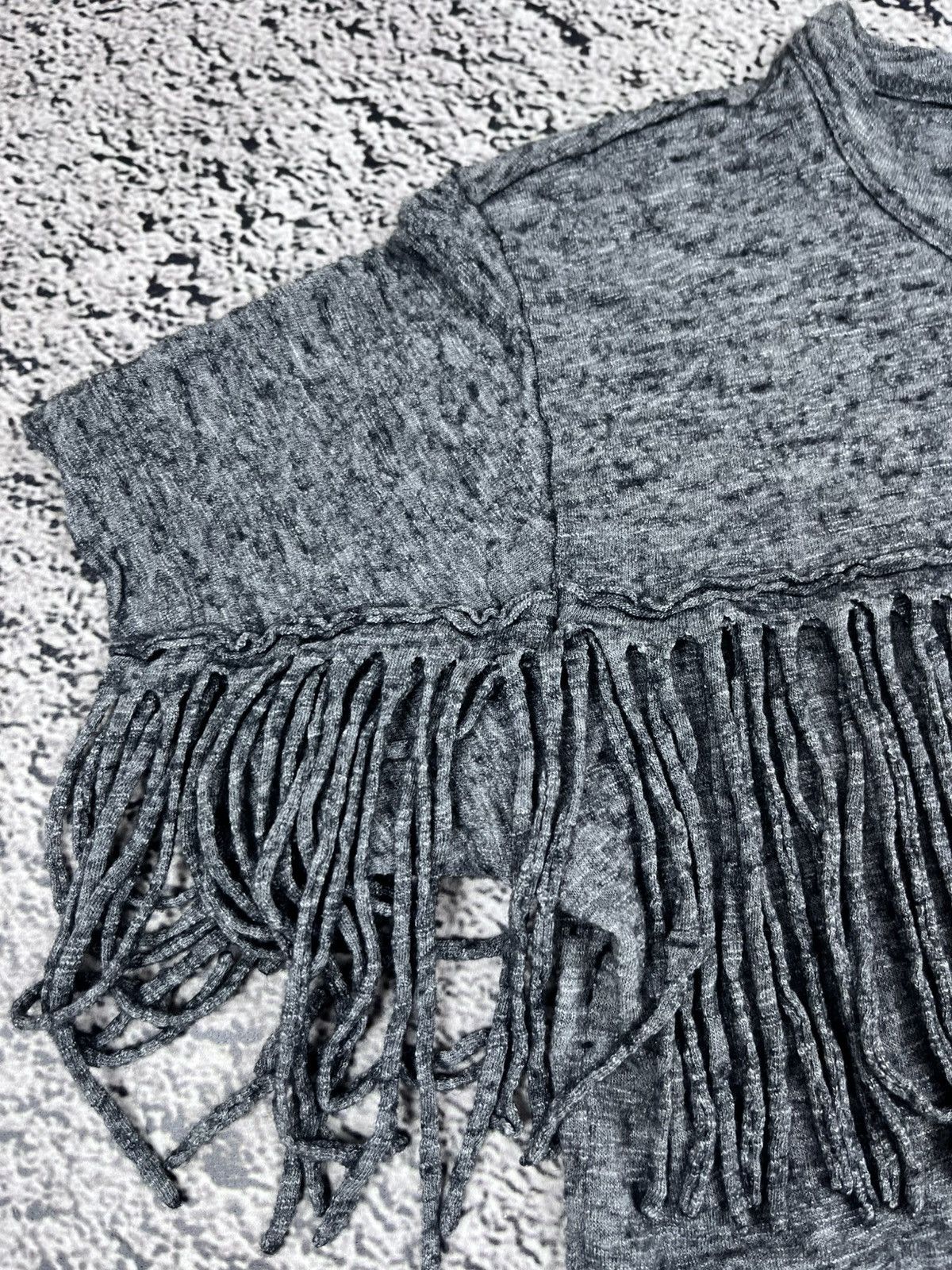 Zadig & Voltaire Vintage Zadig & Voltaire Grey Fringe T-Shirt Size S / US 4 / IT 40 - 6 Thumbnail