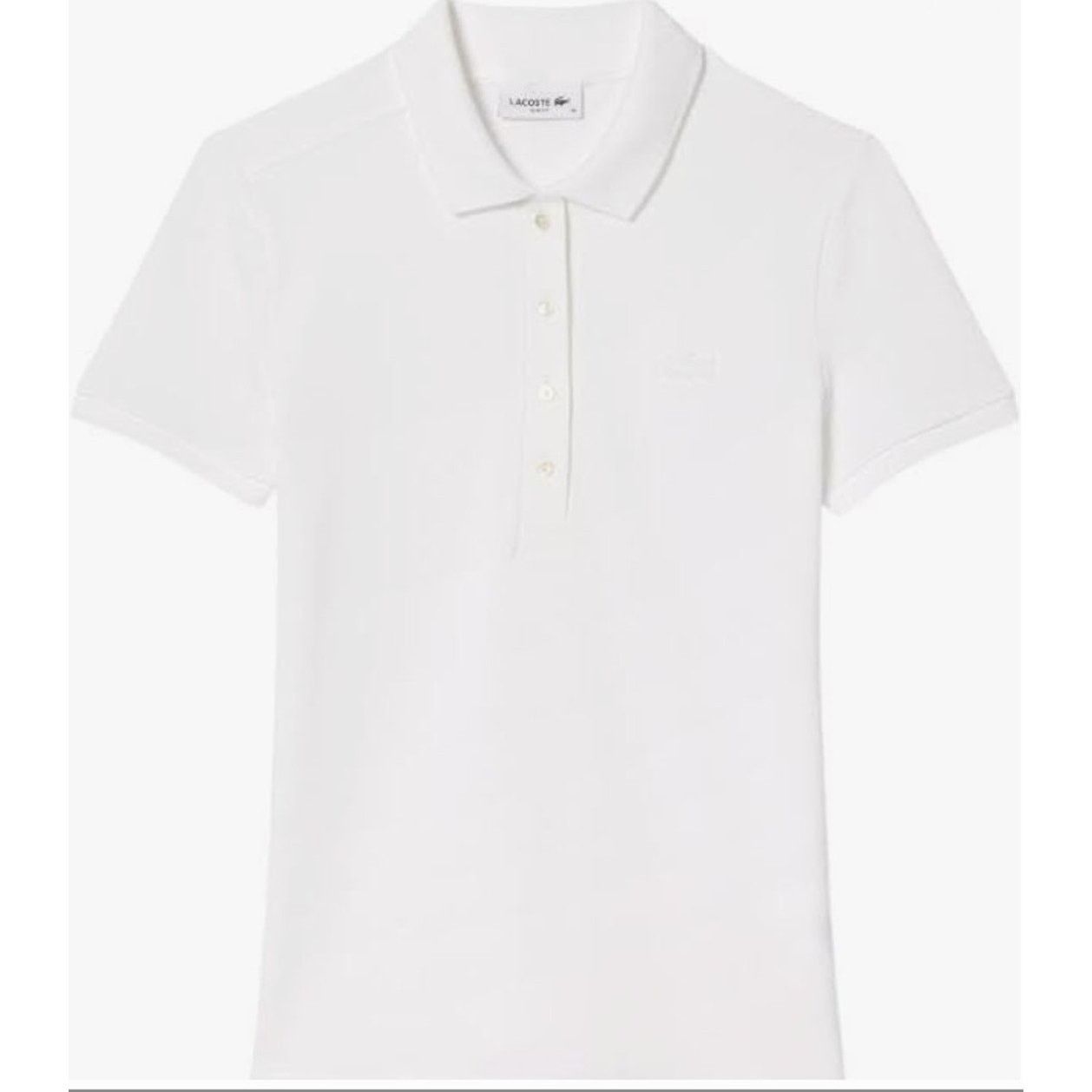 Lacoste Lacoste Women's Slim Fit Stretch Mini Pique Polo White 6 Size M / US 6-8 / IT 42-44 - 1 Thumbnail
