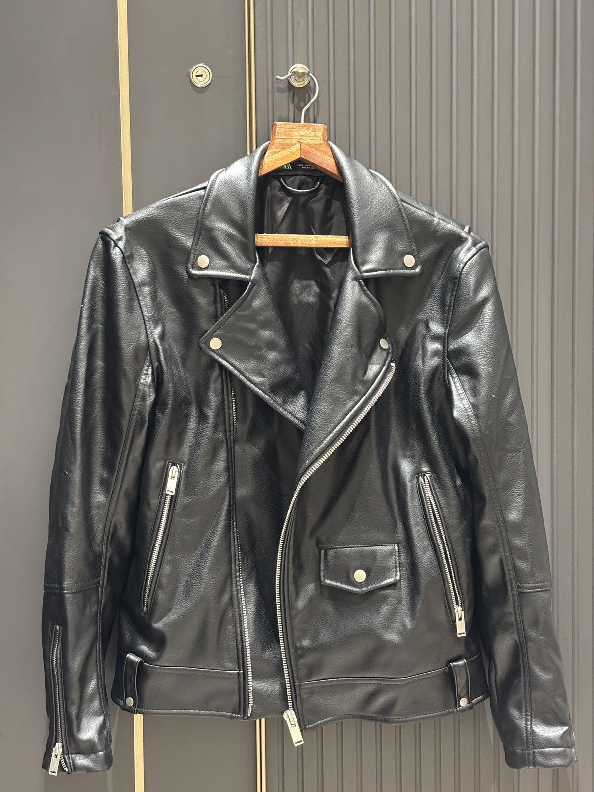 Zara Black Leather Biker Jacket Size US S / EU 44-46 / 1 - 3 Thumbnail