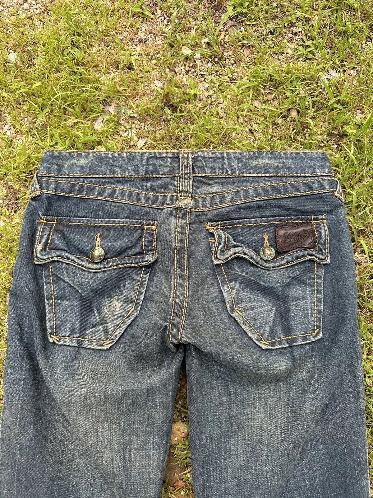 Cherokee CHEKORE JAPANESE BRAND DENIM RIPPED FLARED JEANS PANTS Size US 29 - 11 Thumbnail
