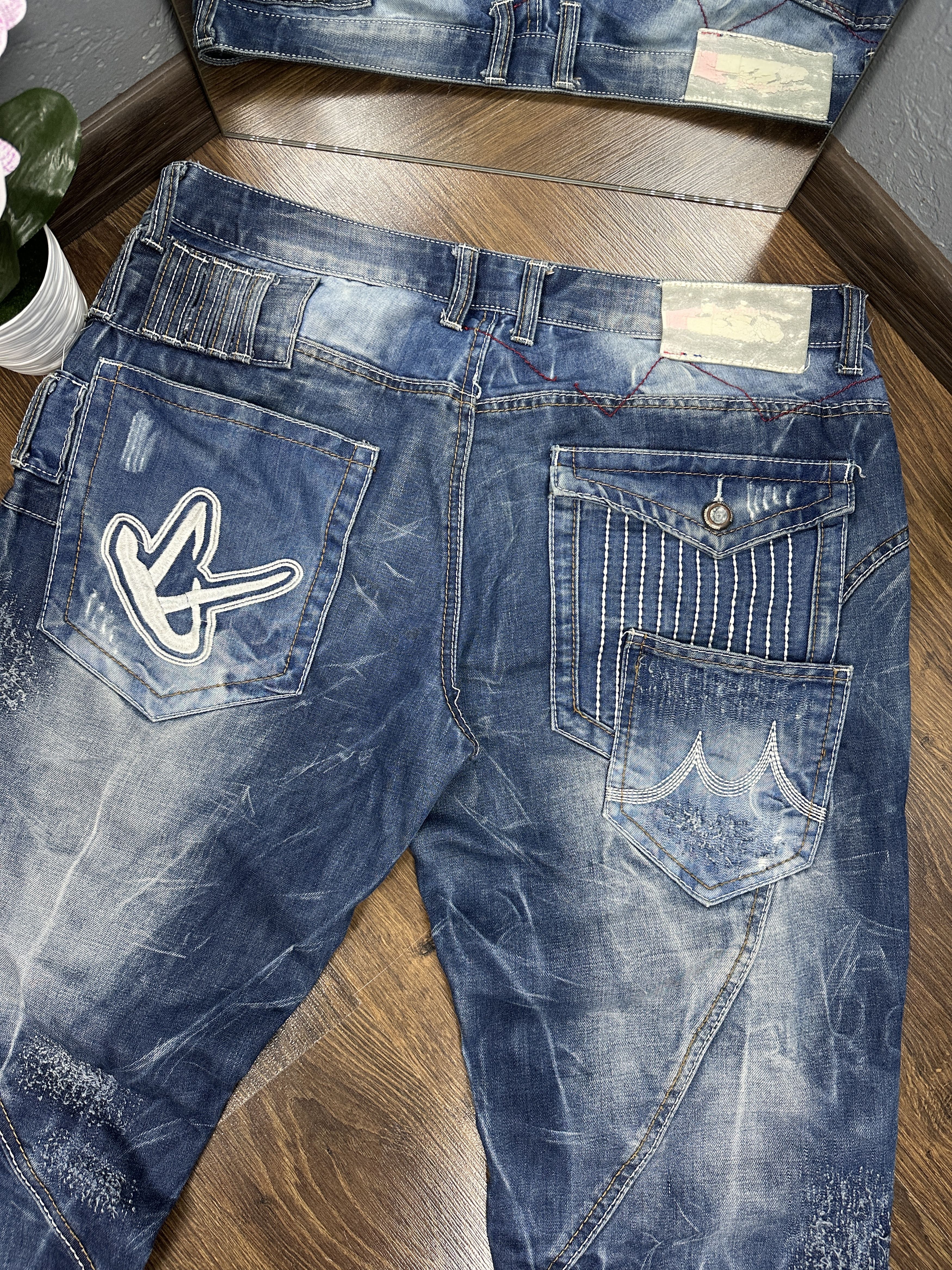 Japanese Brand Kosmo Lupo Jeans Mens Denim Pants Size US 38 / EU 54 - 11 Thumbnail