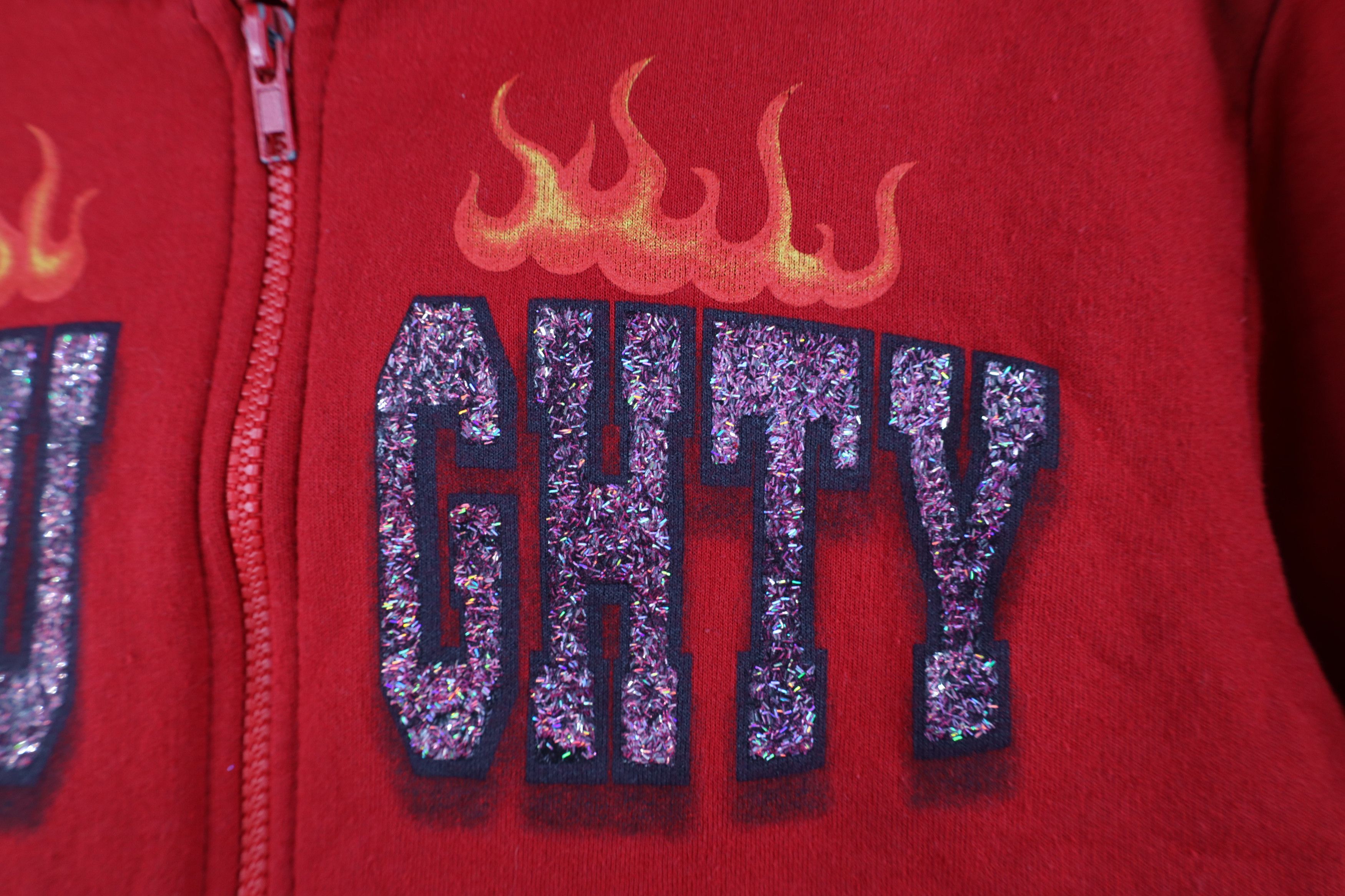 Vintage Vintage 90s Y2K Babydoll Naughty Fire Flames Zip Hoodie USA Size M / US 6-8 / IT 42-44 - 9 Thumbnail
