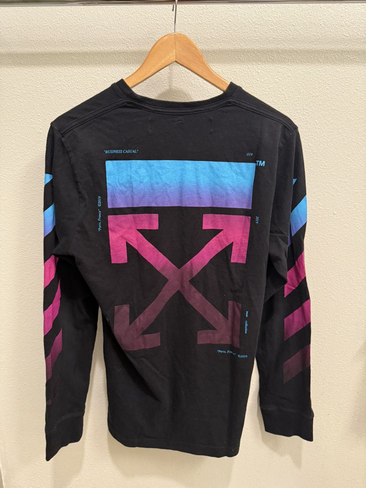 Off-White Off-White Diagonal Gradient Long Sleeve T-Shirt, Size S Size US S / EU 44-46 / 1 - 1 Thumbnail