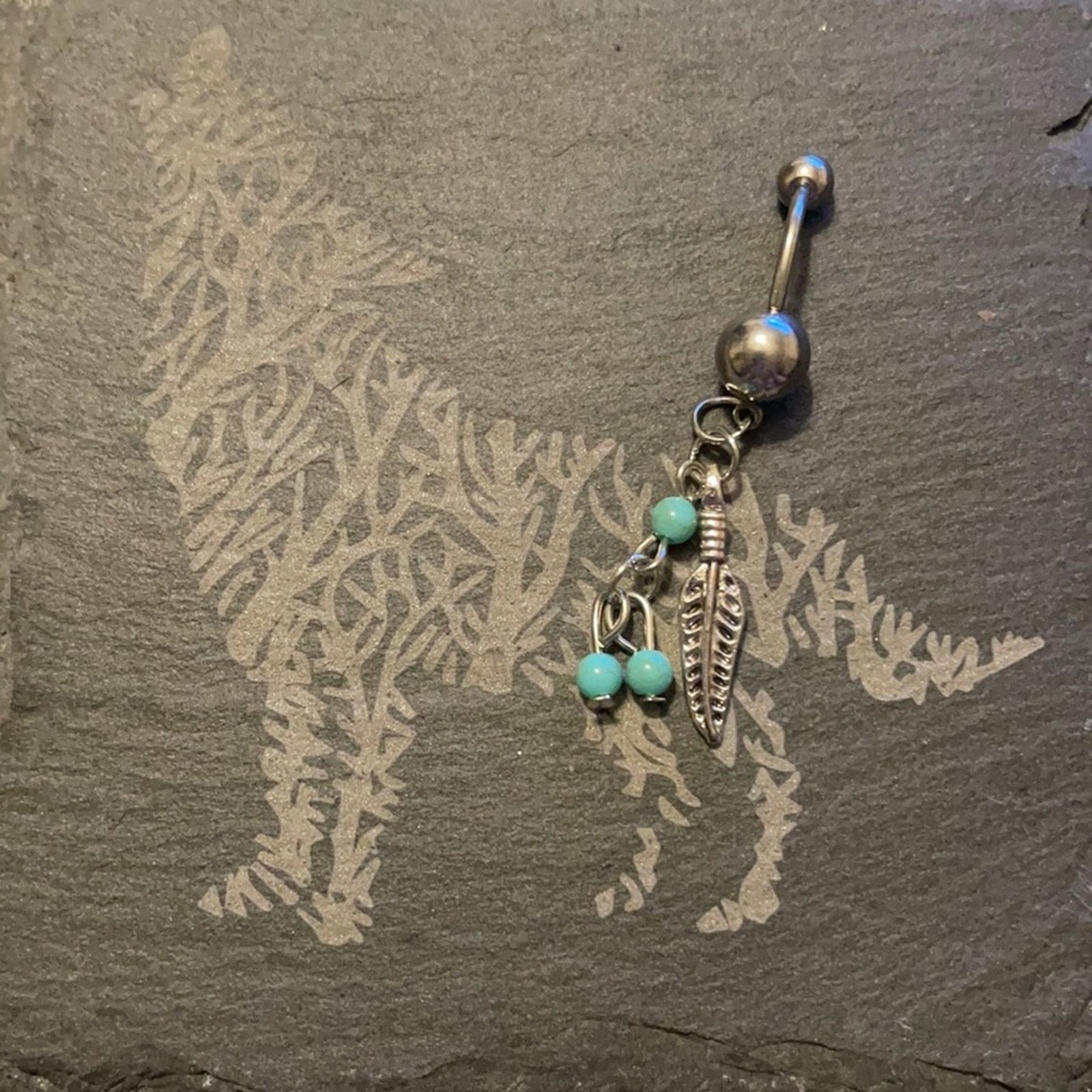 Other Stainless Steel Feather Belly Ring Size ONE SIZE - 2 Thumbnail
