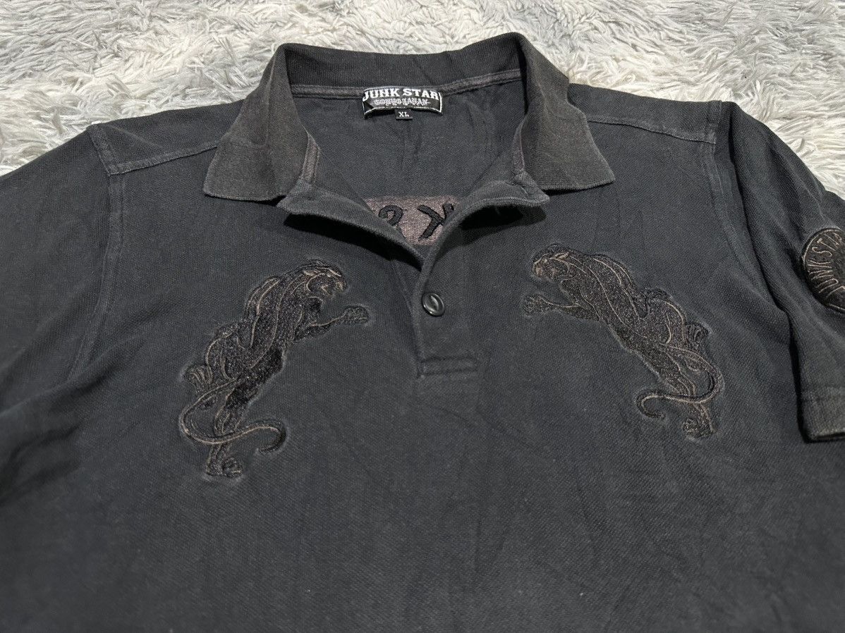 Japanese Brand 🔥Y2K Junk Star Tokyo Black Panther Embroidered Polo Shirt Size US M / EU 48-50 / 2 - 7 Thumbnail
