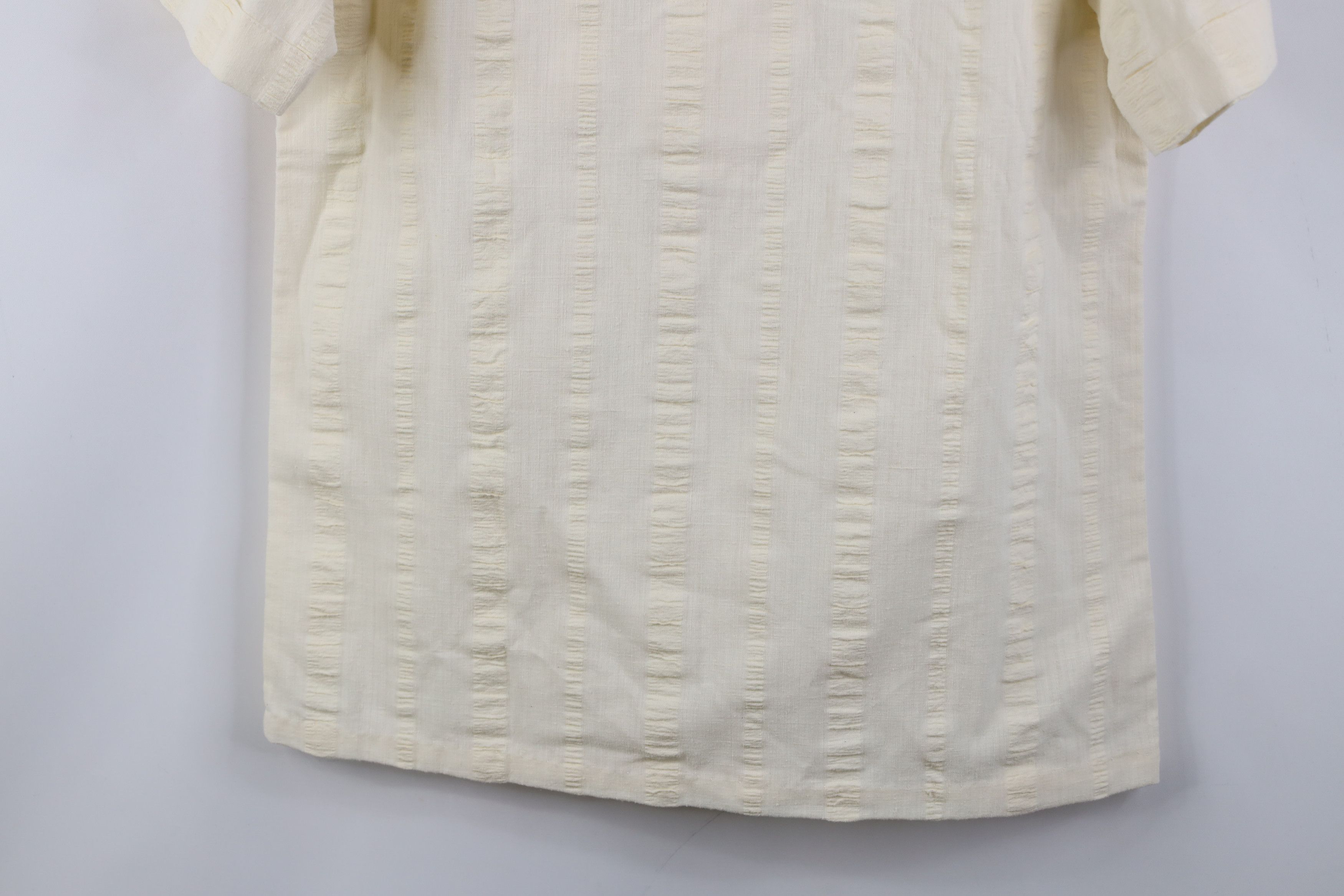 Vintage Vintage 70s Streetwear Band Collar Henley T-Shirt Cream USA Size US M / EU 48-50 / 2 - 12 Thumbnail