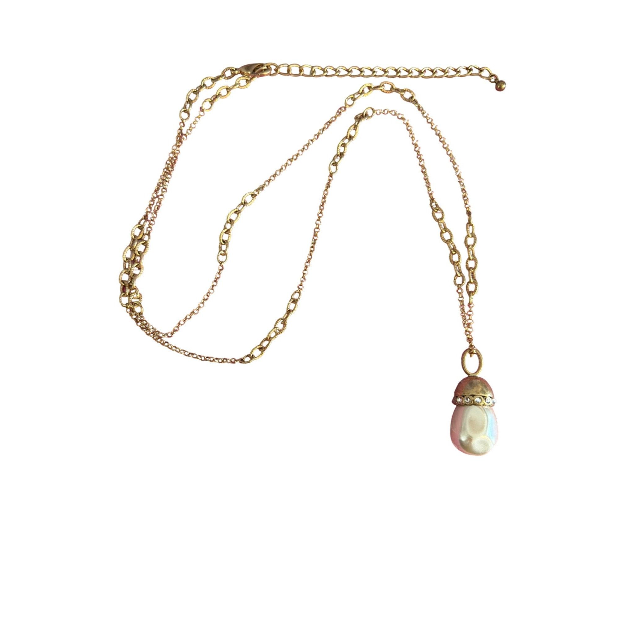Chicos Chicos Pia Pendt Gold Tone Necklace 40" Faux Pearl Pendant R Size ONE SIZE - 1 Thumbnail