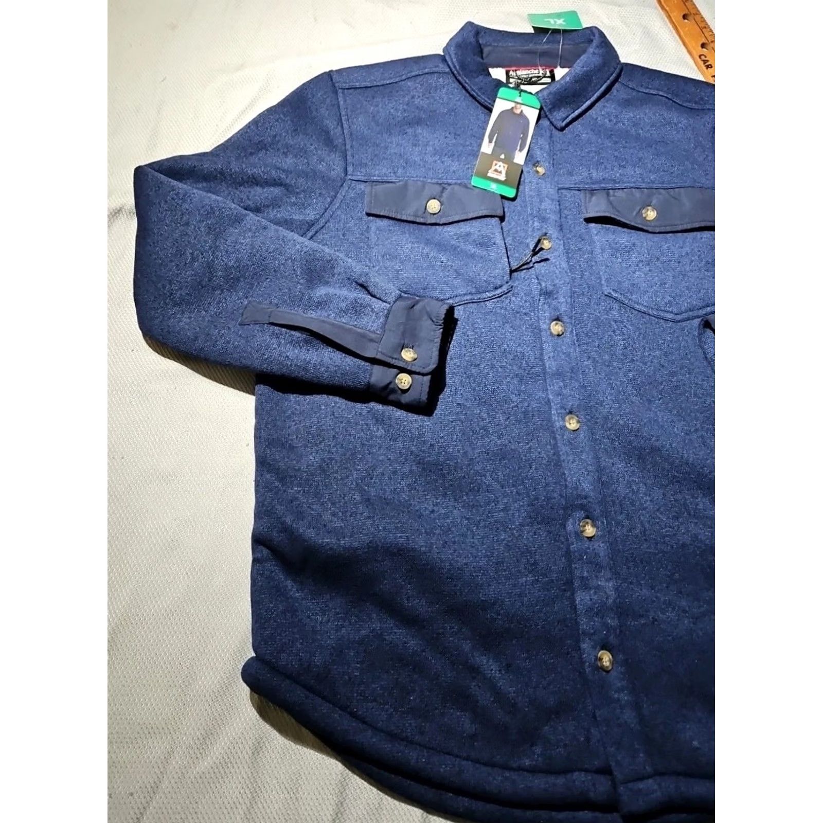 Avalanche VNT Avalanche Shirt Mens XL Blue Fleece Sherpa Lined Button Flap Pocket Shacket Size US XL / EU 56 / 4 - 5 Thumbnail