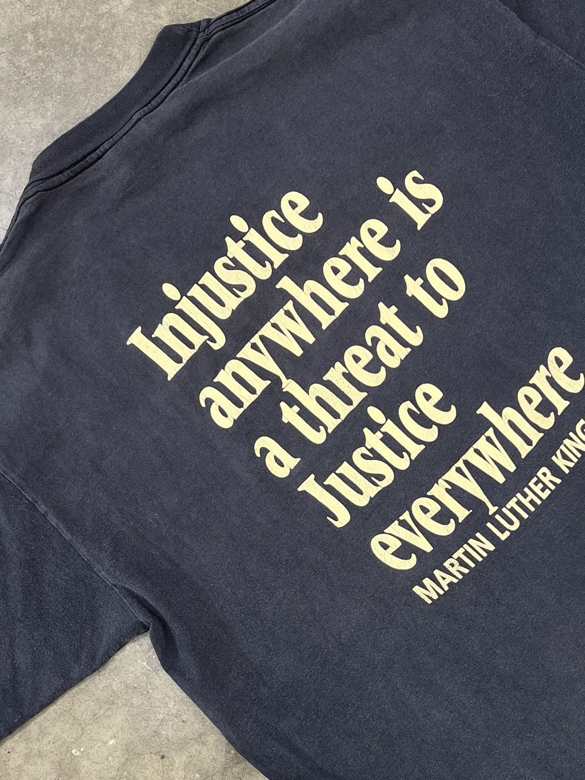 Vintage Vintage MLK Injustice Anywhere is a Threat to Justice Tee XL Size US XL / EU 56 / 4 - 4 Thumbnail