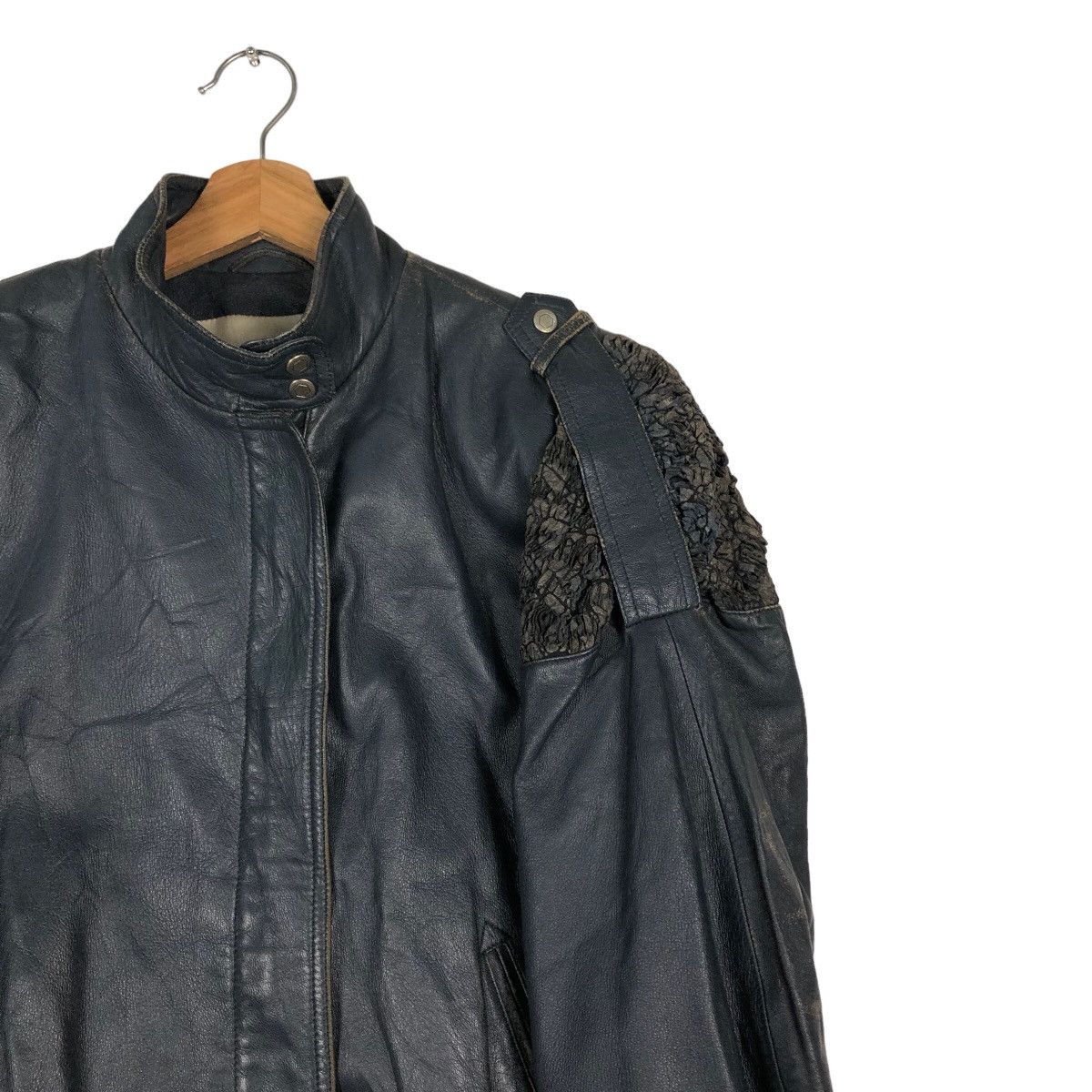 Japanese Brand 🔥Vintage Biker Leather Jacket Double Collar Issey Miyake Size US M / EU 48-50 / 2 - 6 Thumbnail