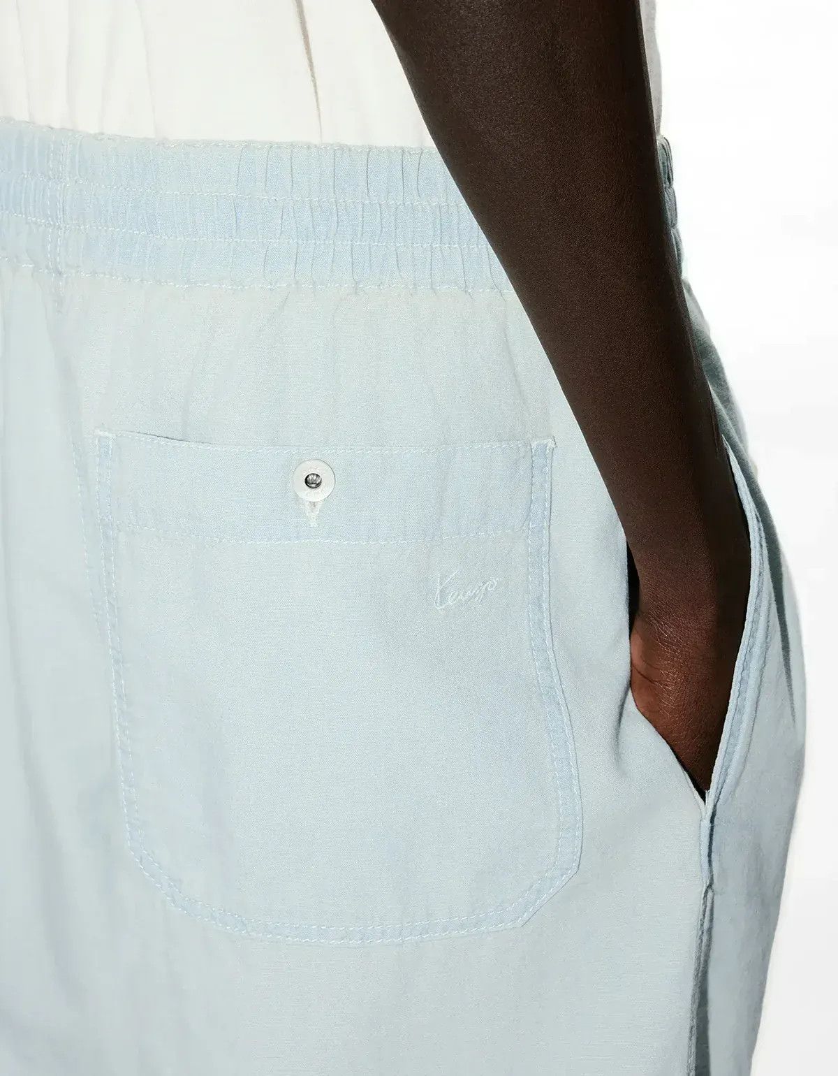 Kenzo Kenzo Blue Stone Bleach Chambray Jog Pants Size US 30 / EU 46 - 5 Thumbnail