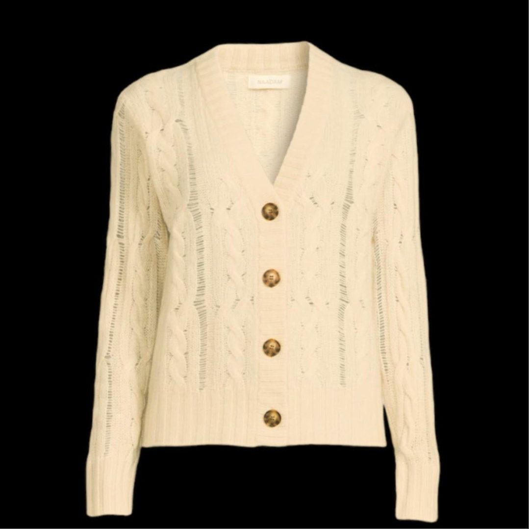 NAADAM NAADAM Cream/Tan Cashmere Cardigan | Size XS Size XS / US 0-2 / IT 36-38 - 1 Thumbnail