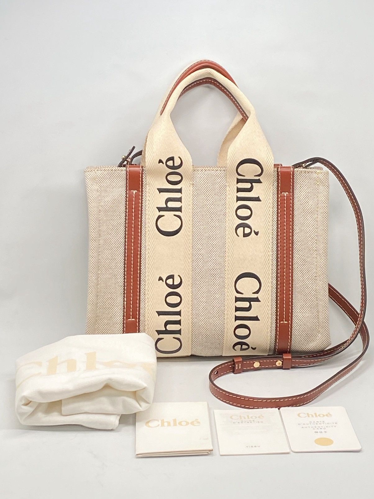 Chloe Chloe Small Woody Canvas Tote Bag Size ONE SIZE - 1 Thumbnail
