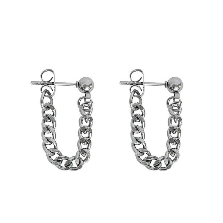 Jewelry Punk Earrings One Pairs Chrome Jewelry Size ONE SIZE - 5 Thumbnail