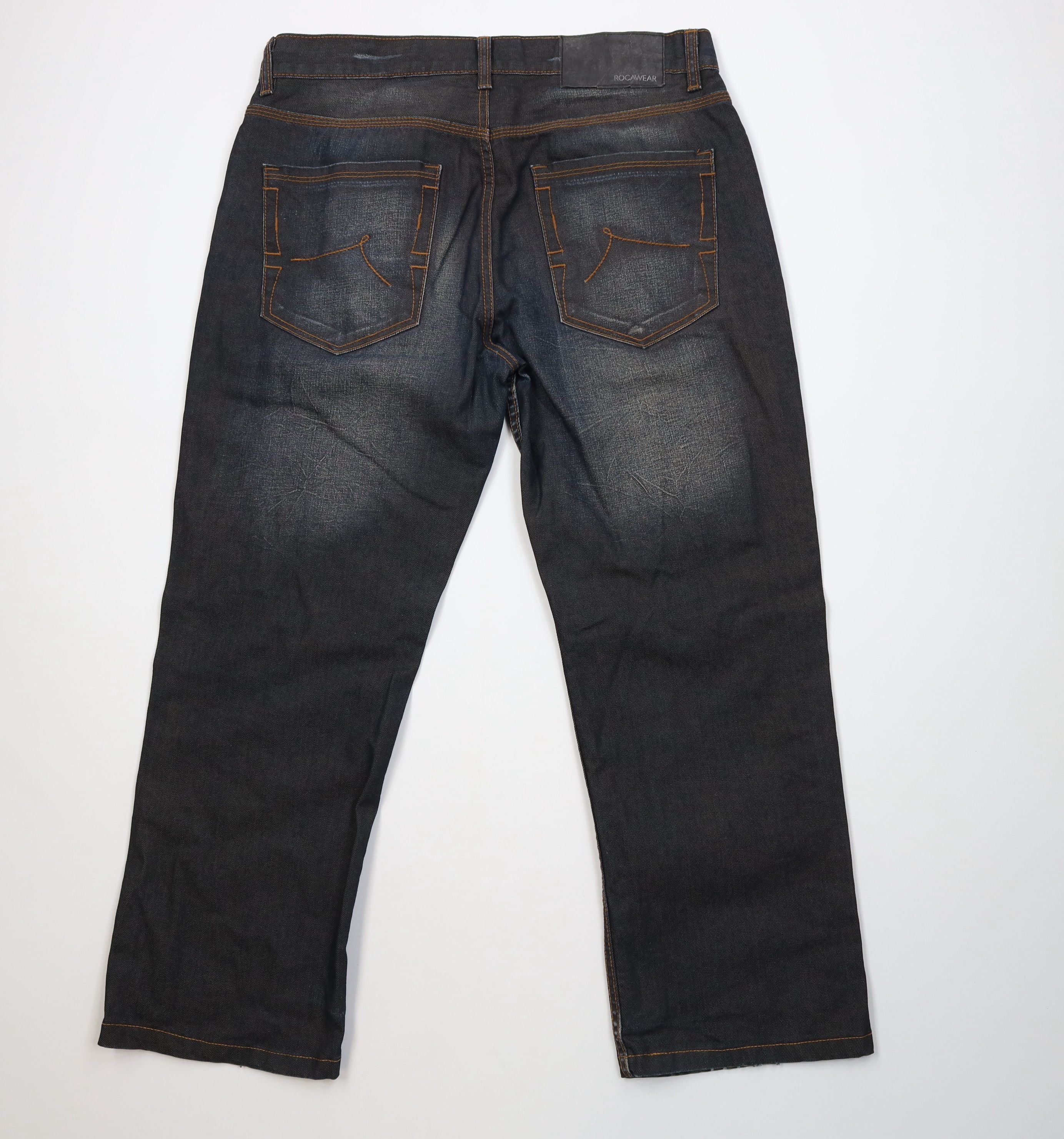 Rocawear Vintage Y2K Rocawear Baggy Wide Leg Denim Jeans Indigo Size US 34 / EU 50 - 11 Thumbnail