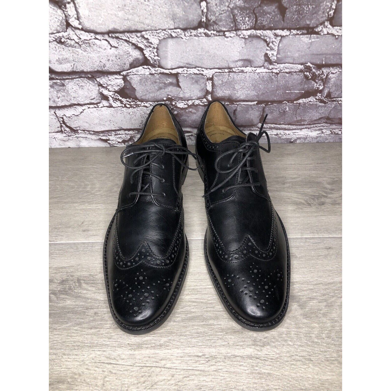 Florsheim Florsheim Black Leather Wingtip Lace Up Dress Shoes Men Sz 1 Size US 12 / EU 45 - 9 Thumbnail