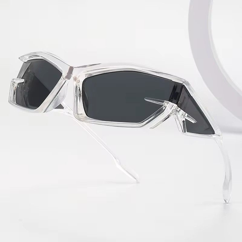 Other Transparent Frame Irregular Design Sun Glasses Unisex Size ONE SIZE - 2 Thumbnail