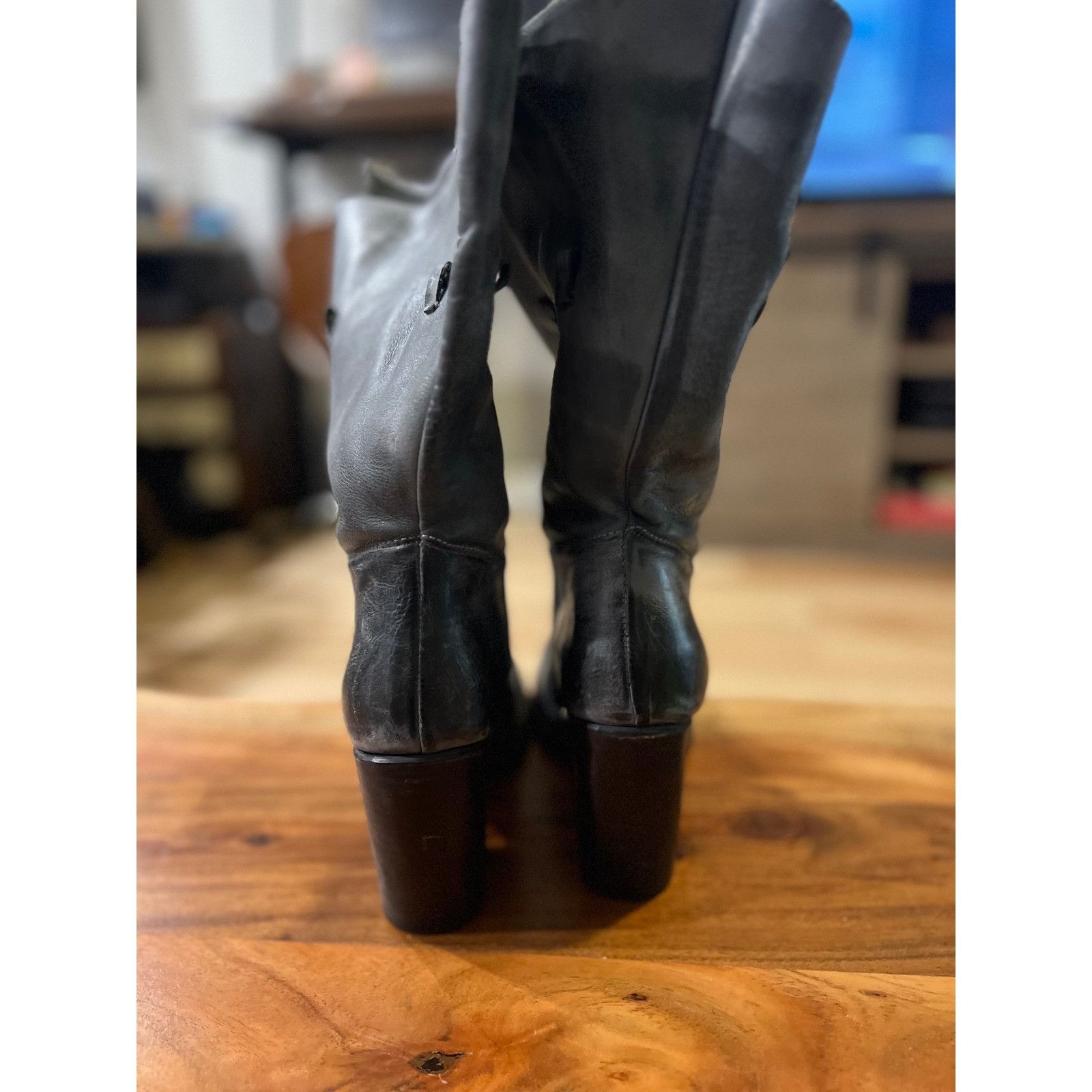 FREEBIRD Freebird by Steven Guilt Gray Leather Heeled Boots Women's S Size US 9 / IT 39 - 4 Thumbnail