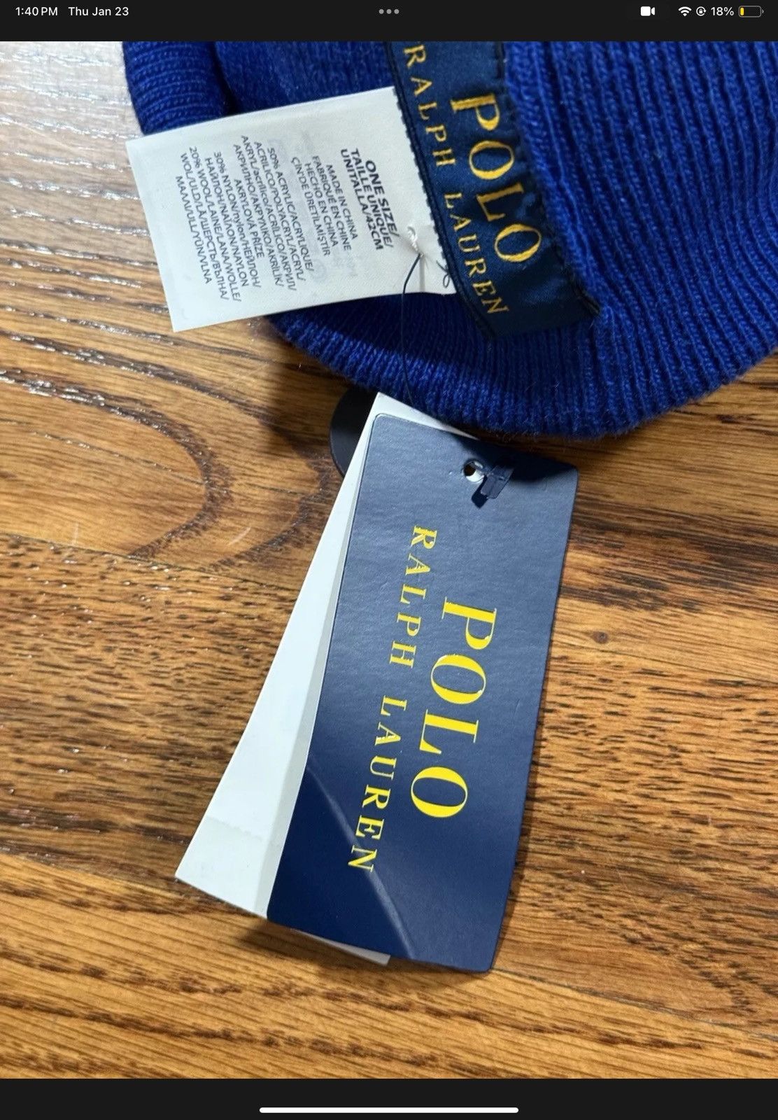 Polo Ralph Lauren Polo Sport Rib-Knit Beanie Polo Ralph Lauren Blue OS NWT Size ONE SIZE - 4 Thumbnail