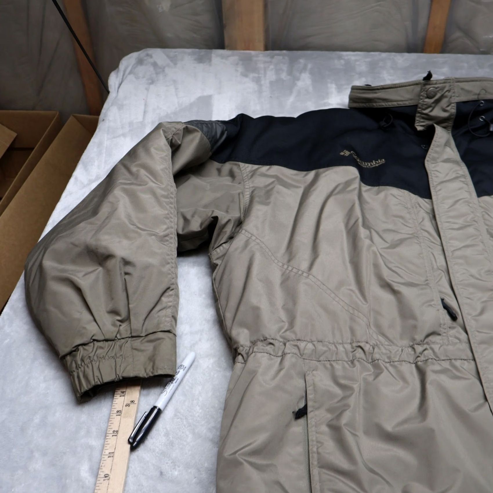Rains Columbia Jacket Mens XL Brown Full Zip Insulated Outdoor Puffer Wind Retro Size US XL / EU 56 / 4 - 2 Thumbnail