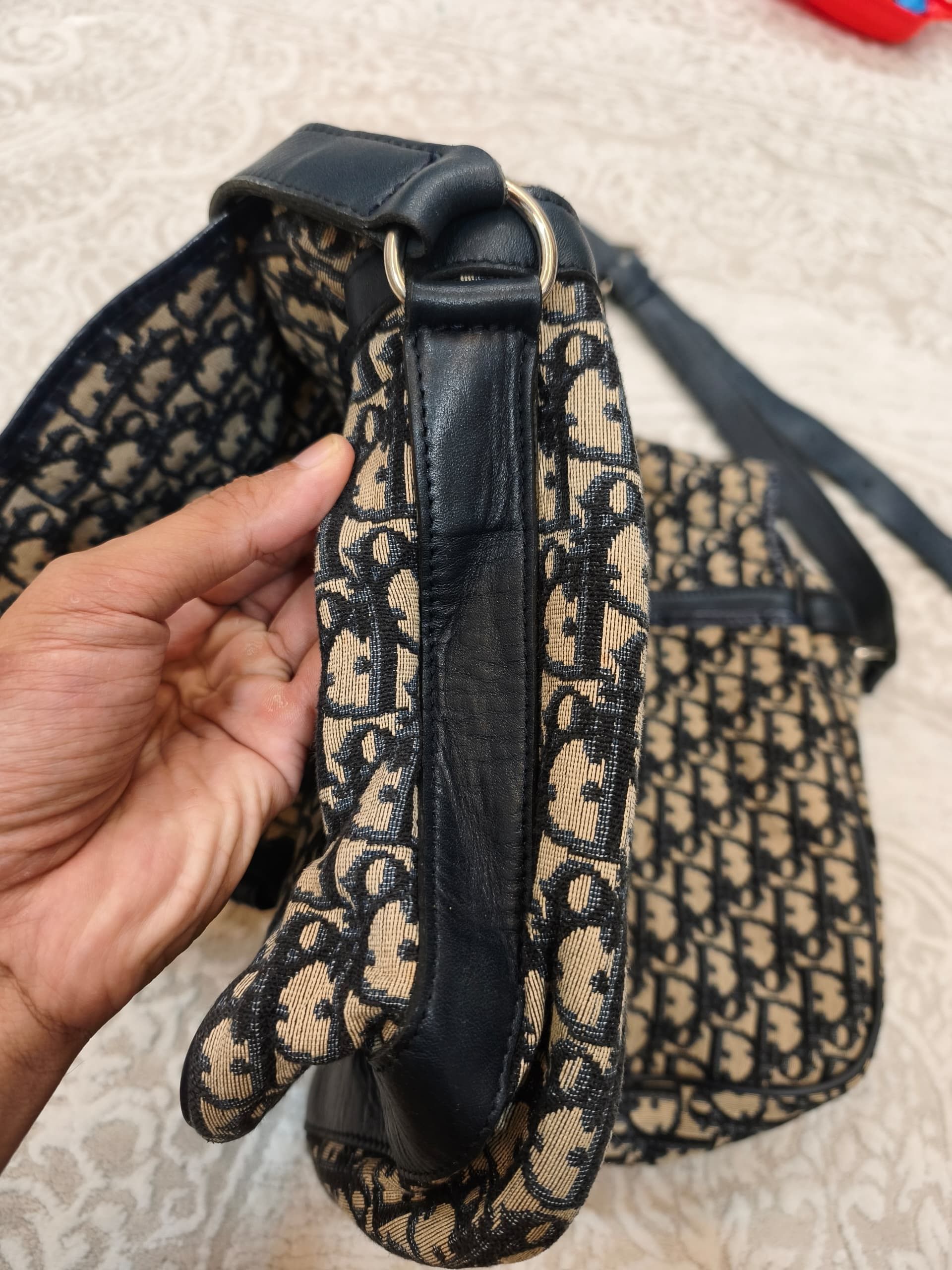 Christian Dior Monsieur Christian Dior Monogram Blue Denim Messenger Bag Size ONE SIZE - 7 Thumbnail
