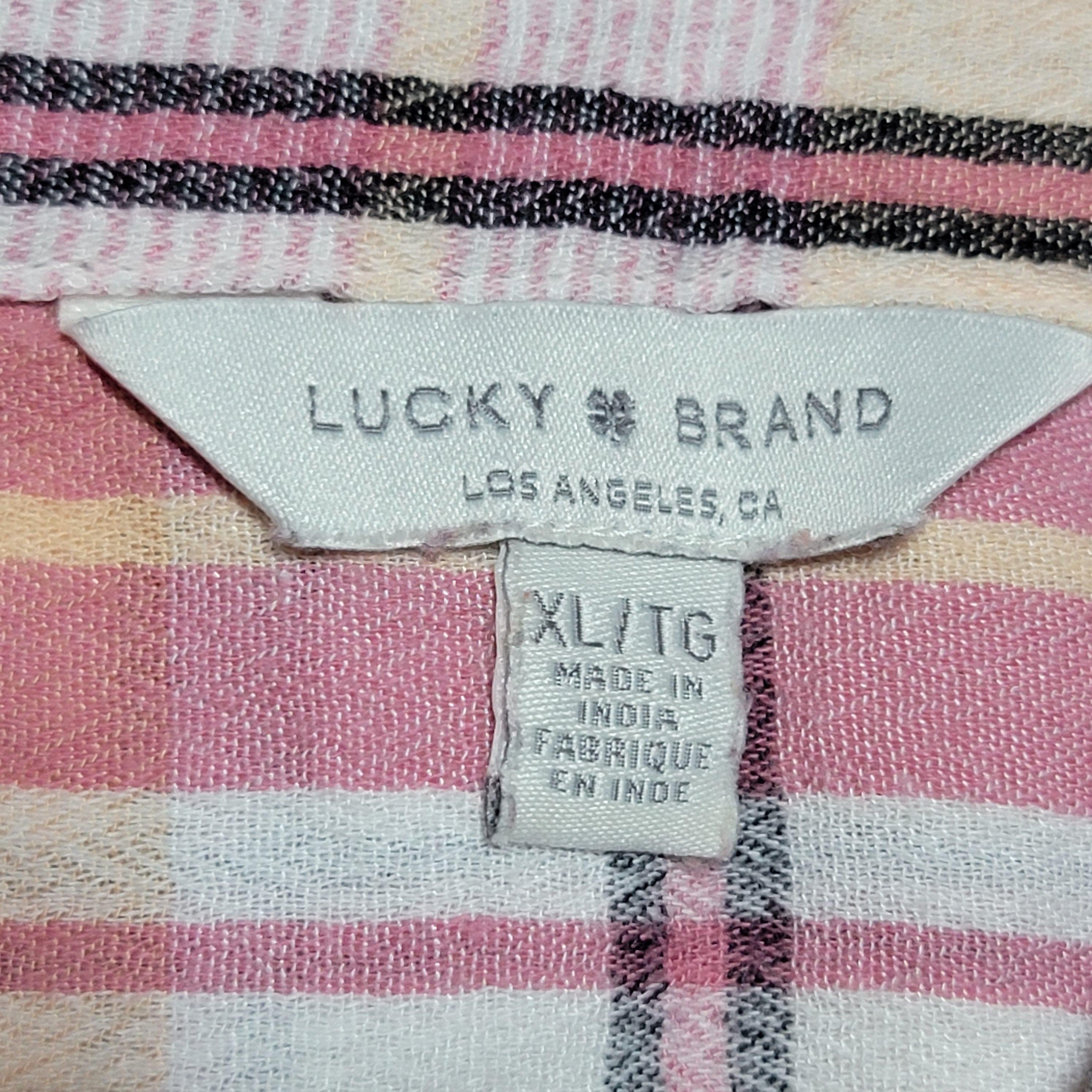 Lucky Brand Lucky Brand Full Button LS Pink Plaid Shirt - Size XL Size XL / US 12-14 / IT 48-50 - 4 Thumbnail