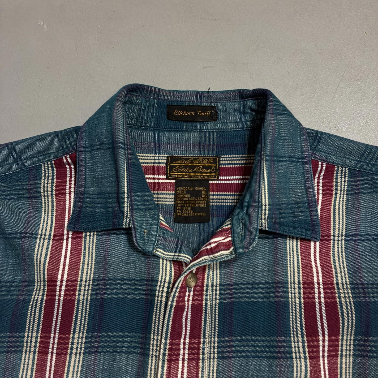Eddie Bauer Vintage Eddie Bauer Flannel Shirt Men's XL Elkhorn Twill 90s Size US XL / EU 56 / 4 - 2 Thumbnail