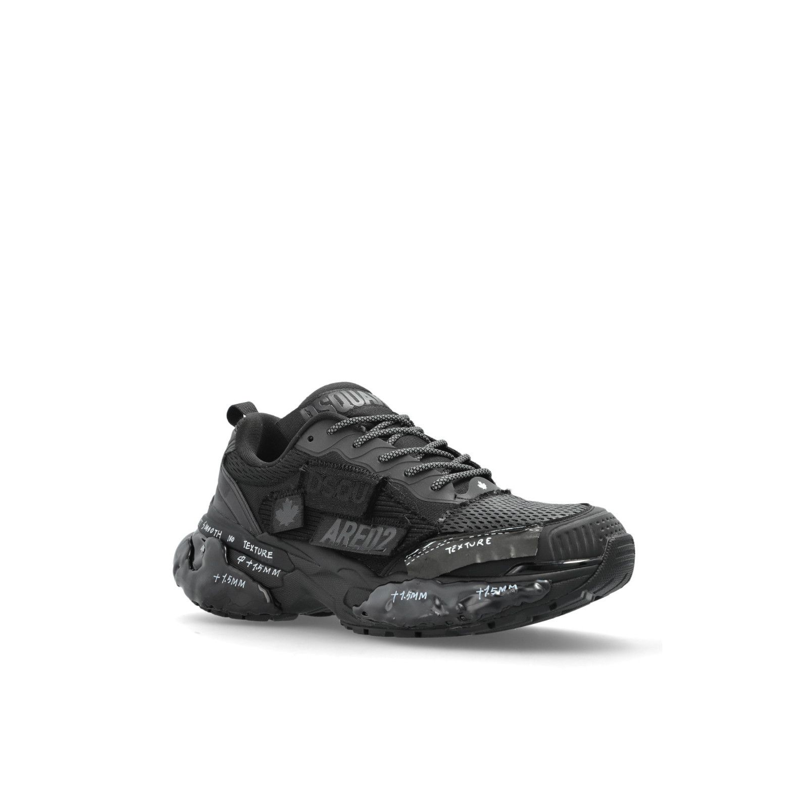Dsquared2 DSQUARED2 Faster Black Leather Sneakers New & Authentic (Wom Size US 8 / IT 38 - 2 Thumbnail
