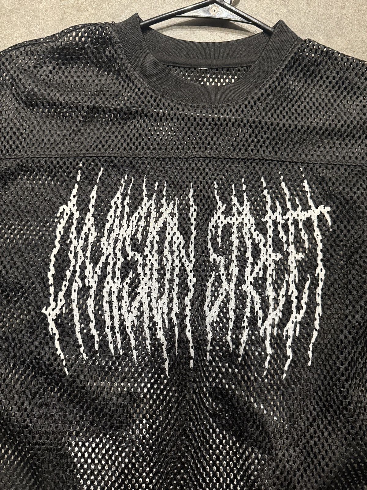 Japanese Brand × Vintage Mesh Gothic Scripture vamp short-sleeve Size US M / EU 48-50 / 2 - 3 Thumbnail