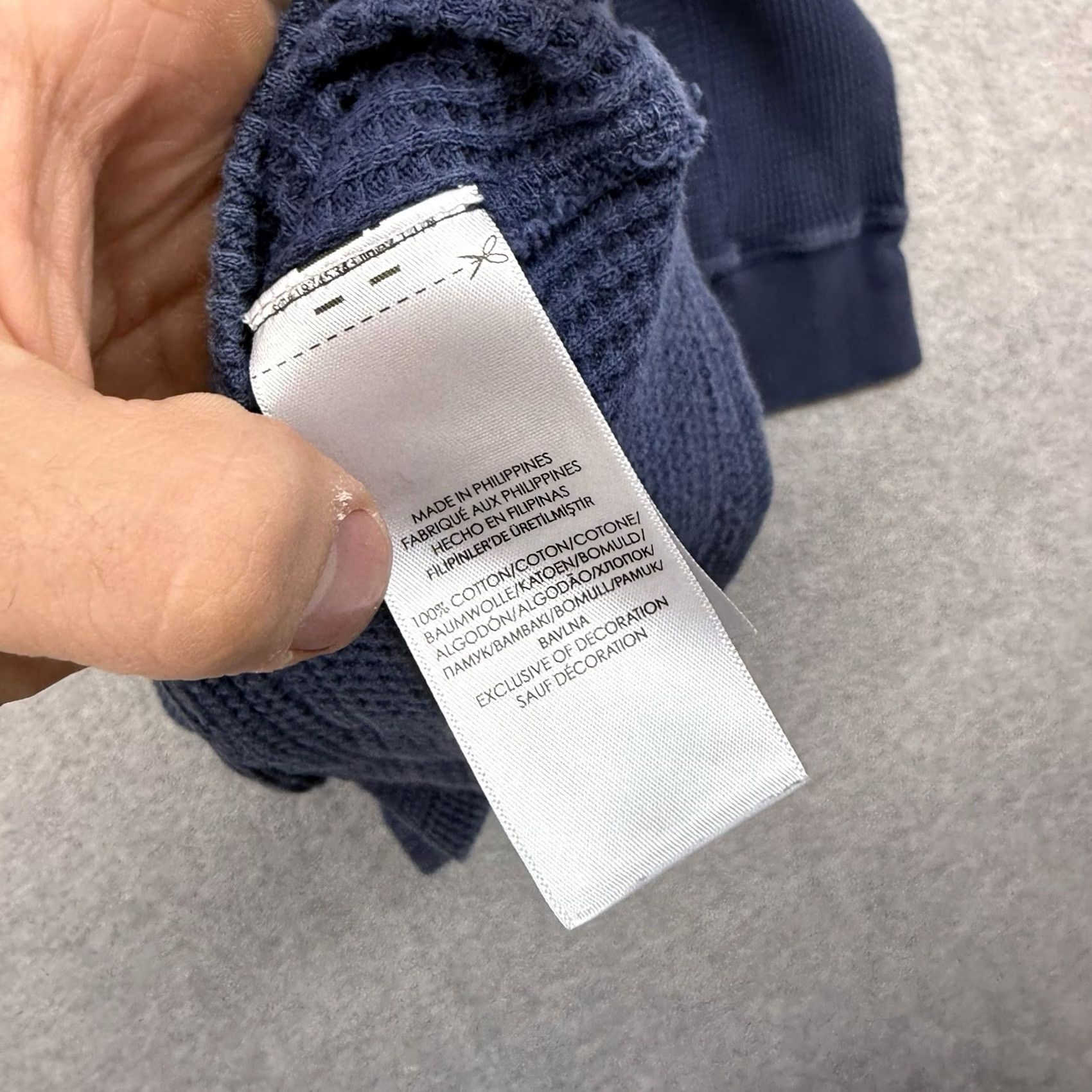 Polo Ralph Lauren Polo Ralph Lauren Hoodie Mens L Blue Thermal Waffle Knit Pullover Cozy L Men Size US L / EU 52-54 / 3 - 4 Thumbnail