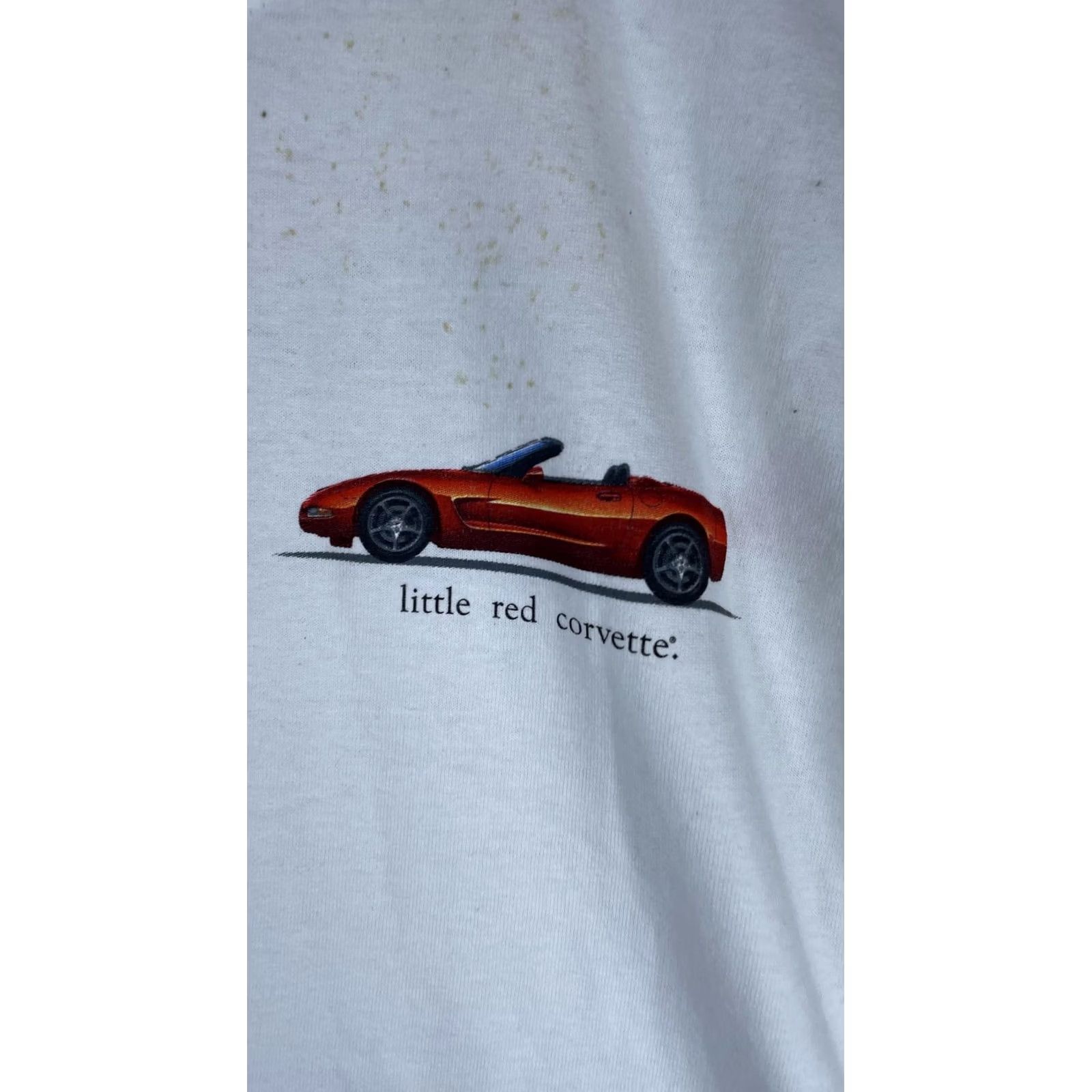 Gildan Gildan Mens Large White Little Red Corvette Chevy Graphic Tee T-Shirt Size US L / EU 52-54 / 3 - 2 Thumbnail