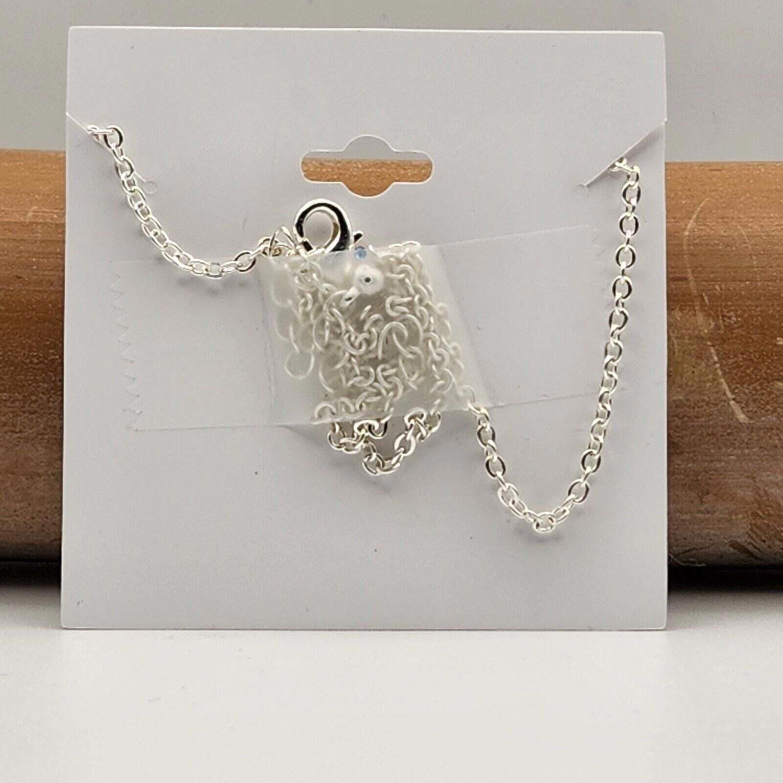 Designer Mermaid Blue Rhinestones Silver Necklace 18" with 3" ext Size ONE SIZE - 3 Thumbnail