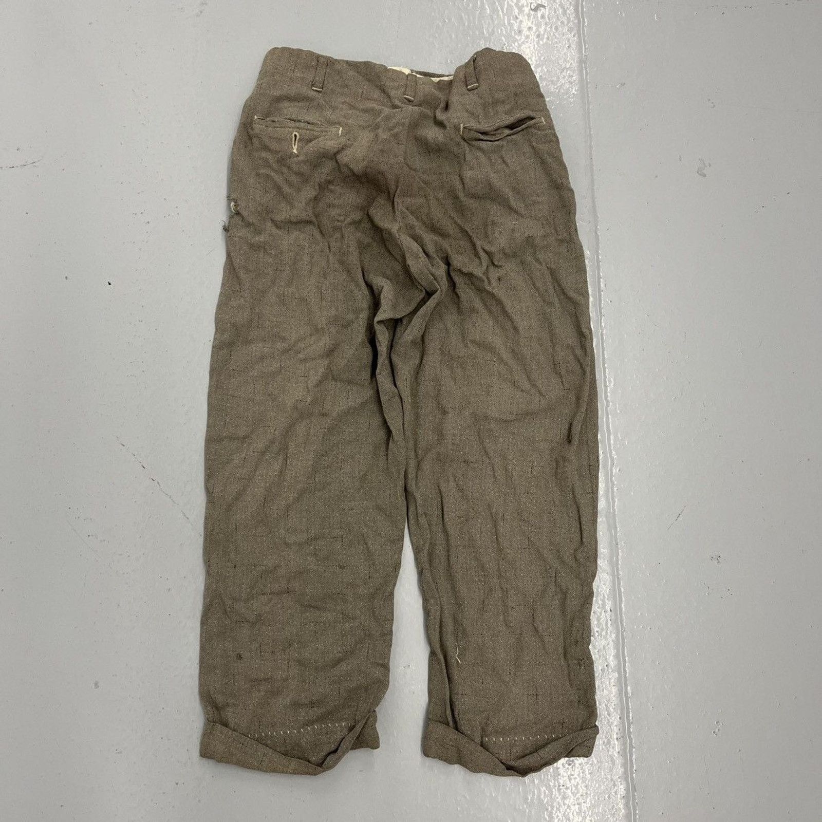 Other Vintage 50s Grey Fleck Distressed Cotton Rayon Pants 24x21 Size 24" / US 00 / IT 34 - 4 Thumbnail