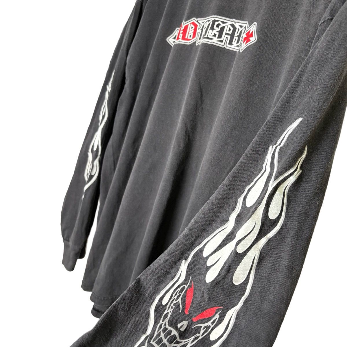 Other Vintage No Fear Faded Black Long Sleeve Skull Flame Y2K Size US XL / EU 56 / 4 - 2 Thumbnail